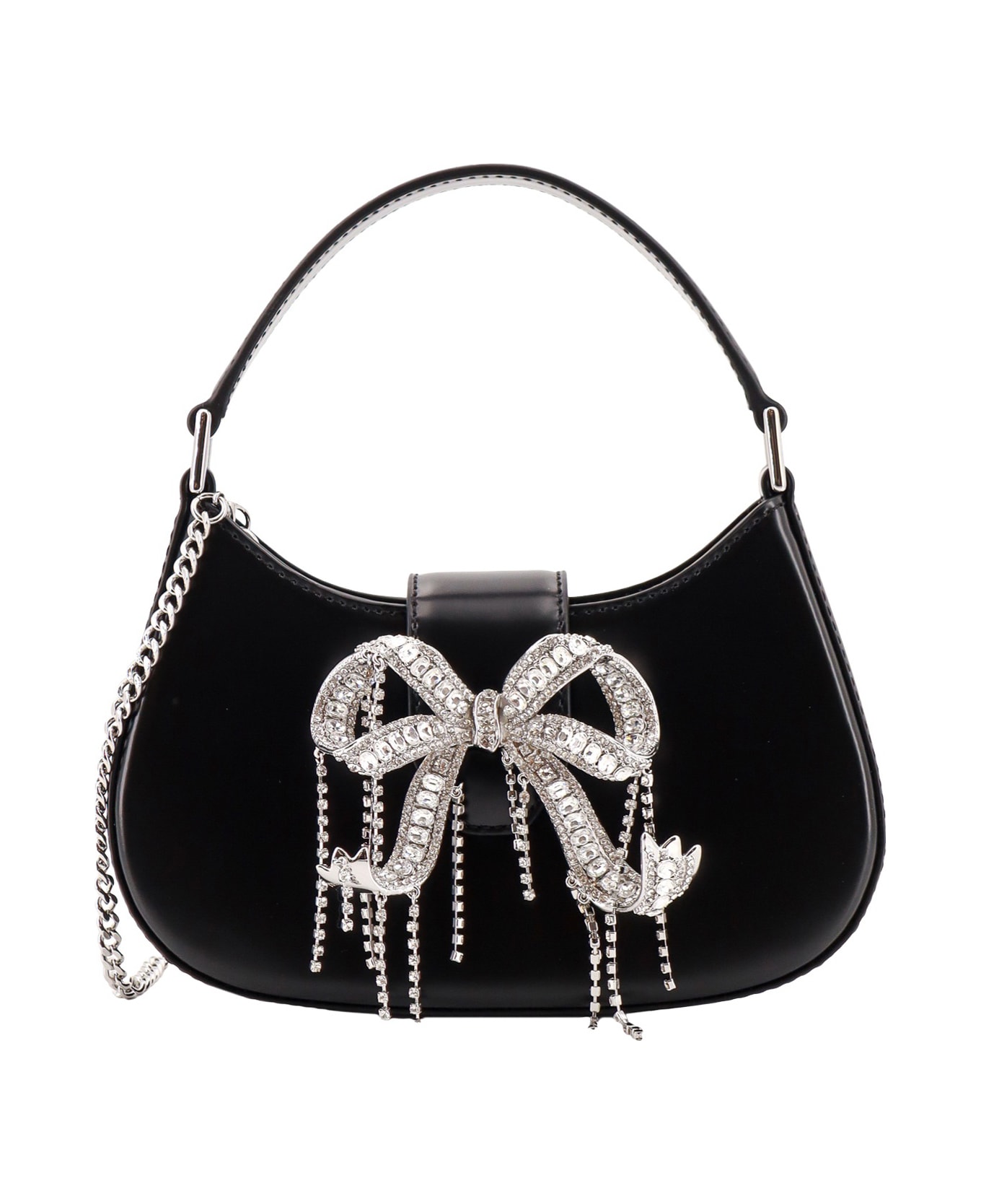 self-portrait Crescent Handbag - Black