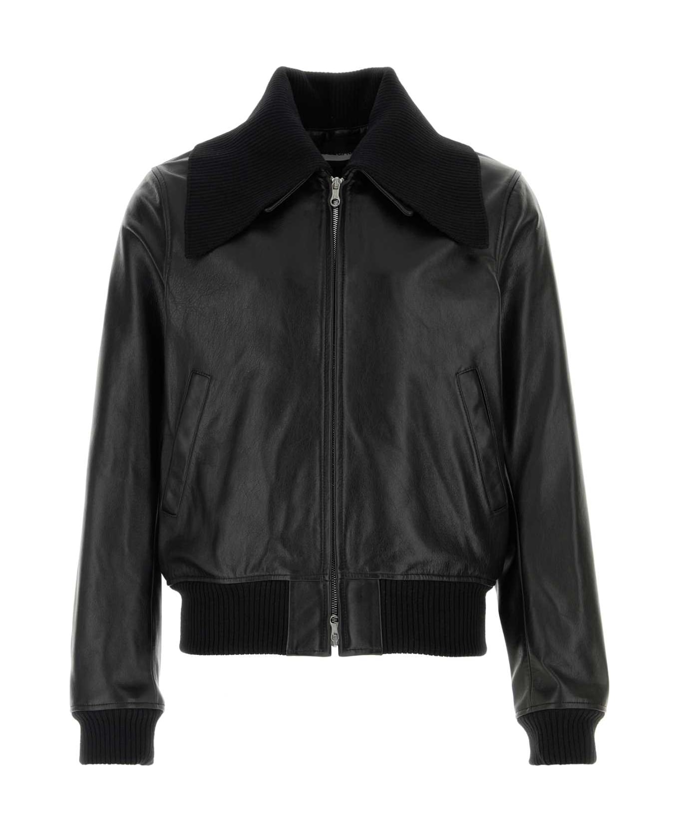 Our Legacy Black Leather Pharos Bomber Jacket - BLACKBULLHIDE