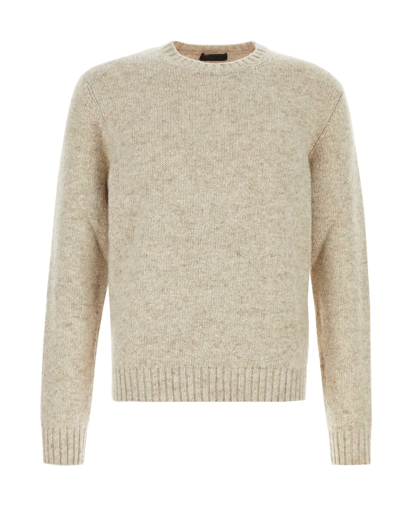 Prada Melange Sand Cashmere Sweater - DESERTO