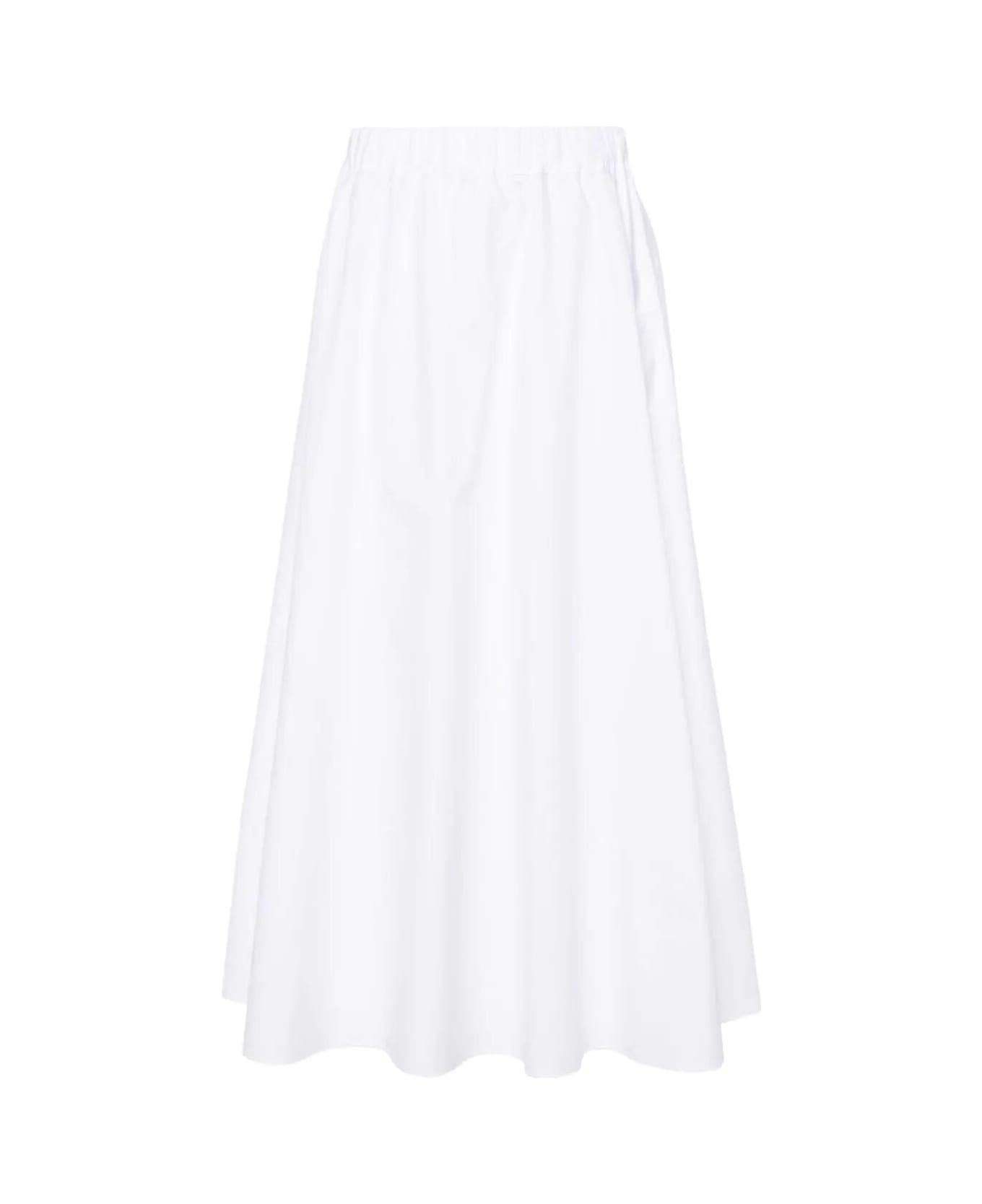 Parosh Long Skirt With Elastic Band - White スカート