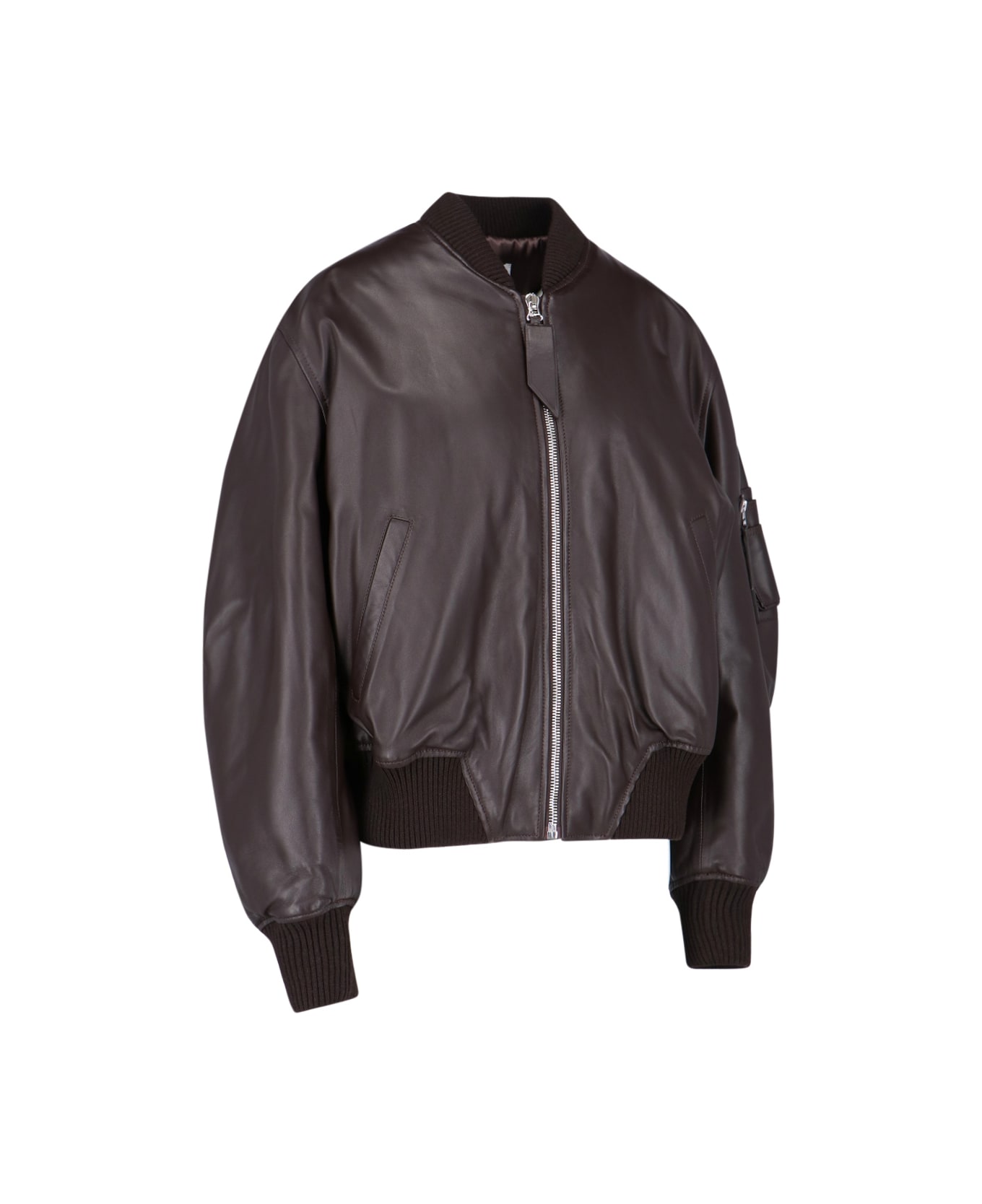 The Attico Brown Leather Jacket - DARK BROWN ジャケット