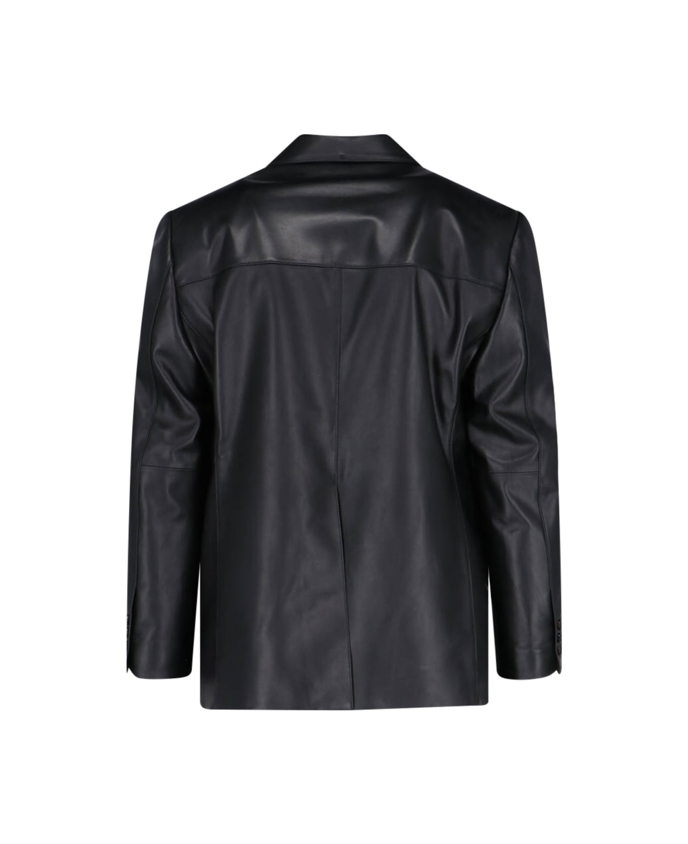 Tonywack Single-breasted Leather Jacket - Black  
