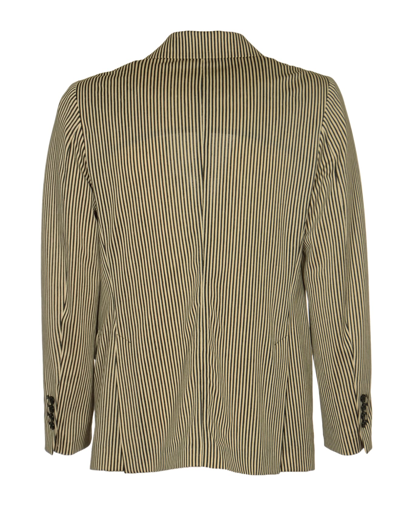 Circolo 1901 2 Pockets Striped Blazer - Black