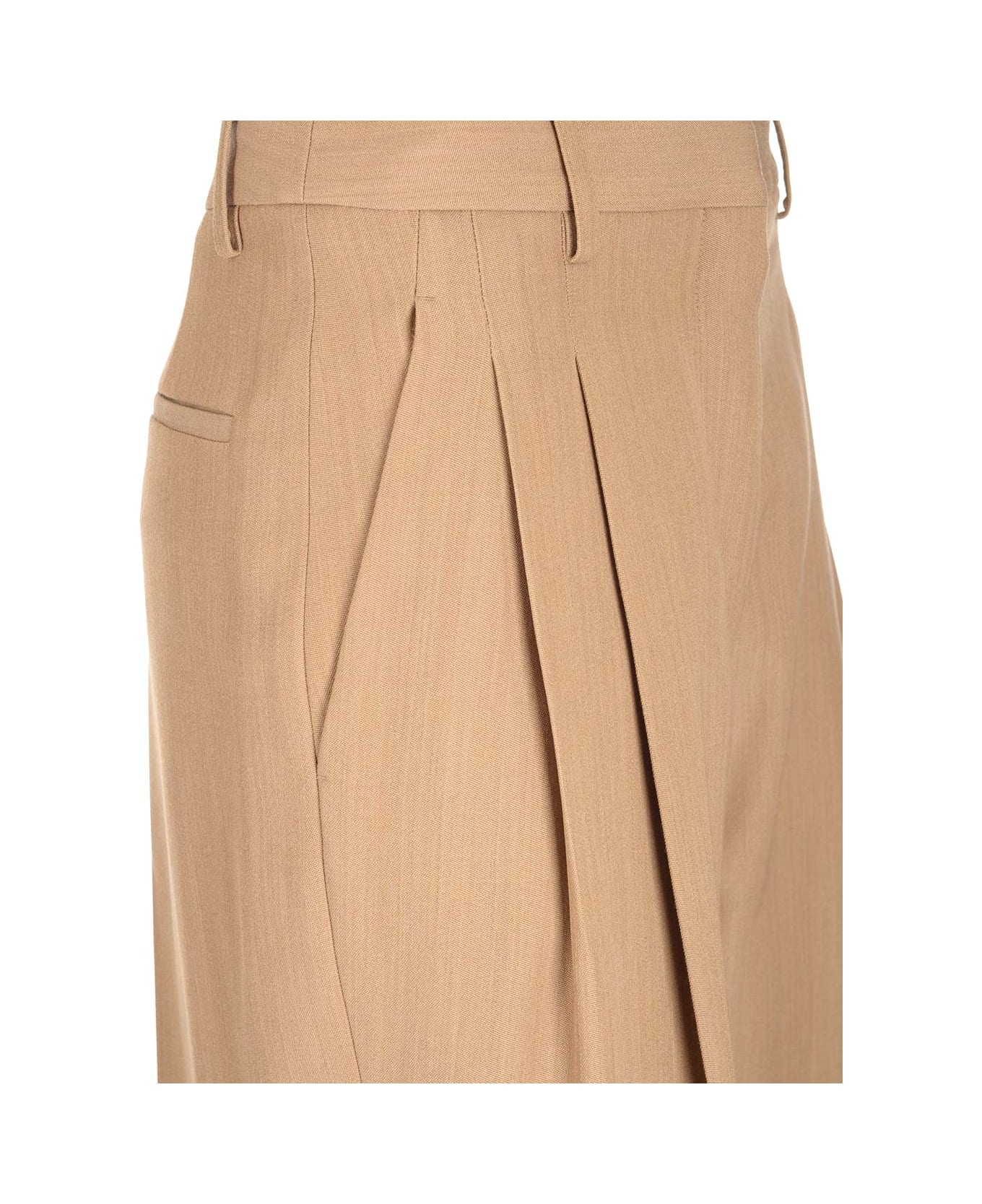 Burberry 'madge' Wide-leg Trousers - Beige ボトムス