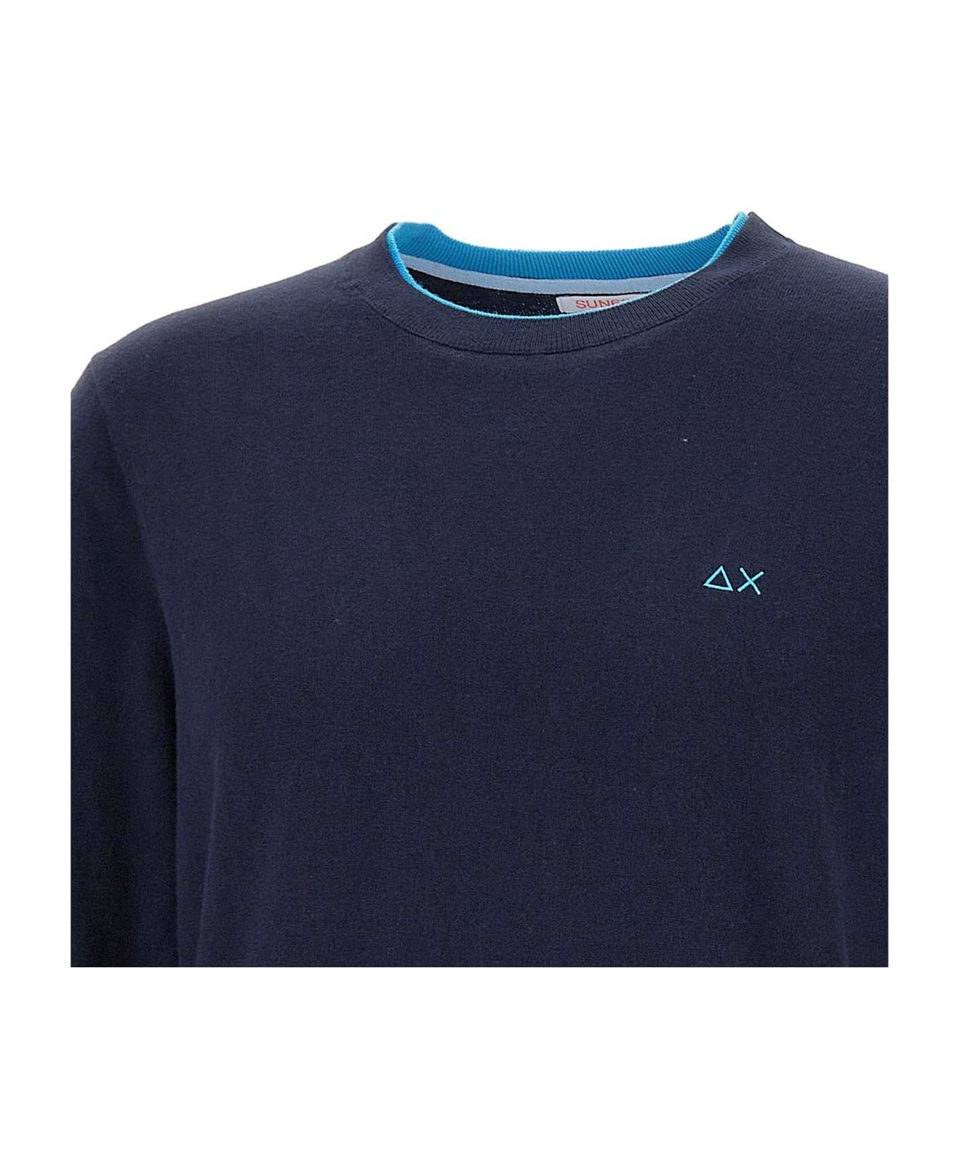 Sun 68 Logo Detailed Crewneck Jumper Sun 68 - BLUE