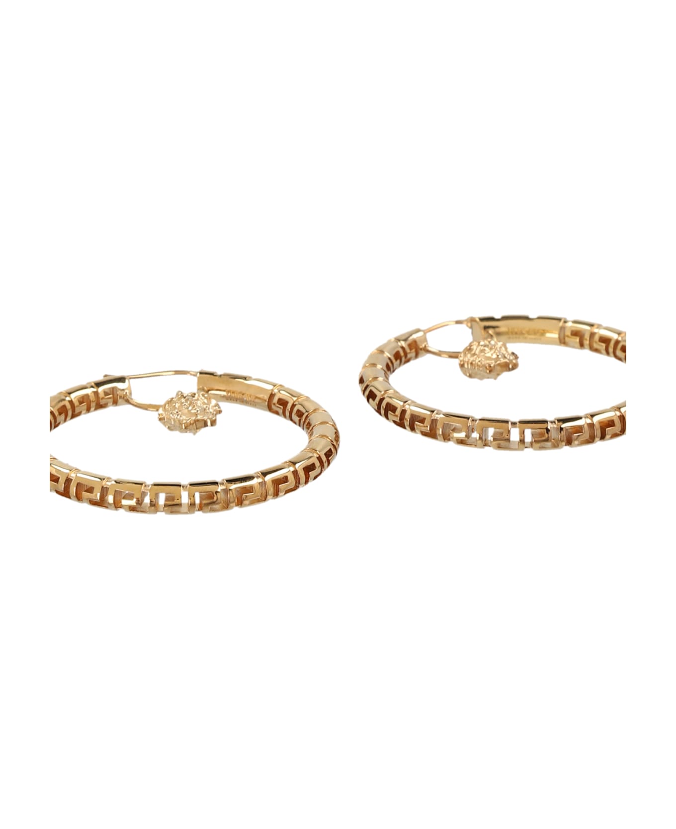 Versace 'greca' Hoop Earrings - Gold