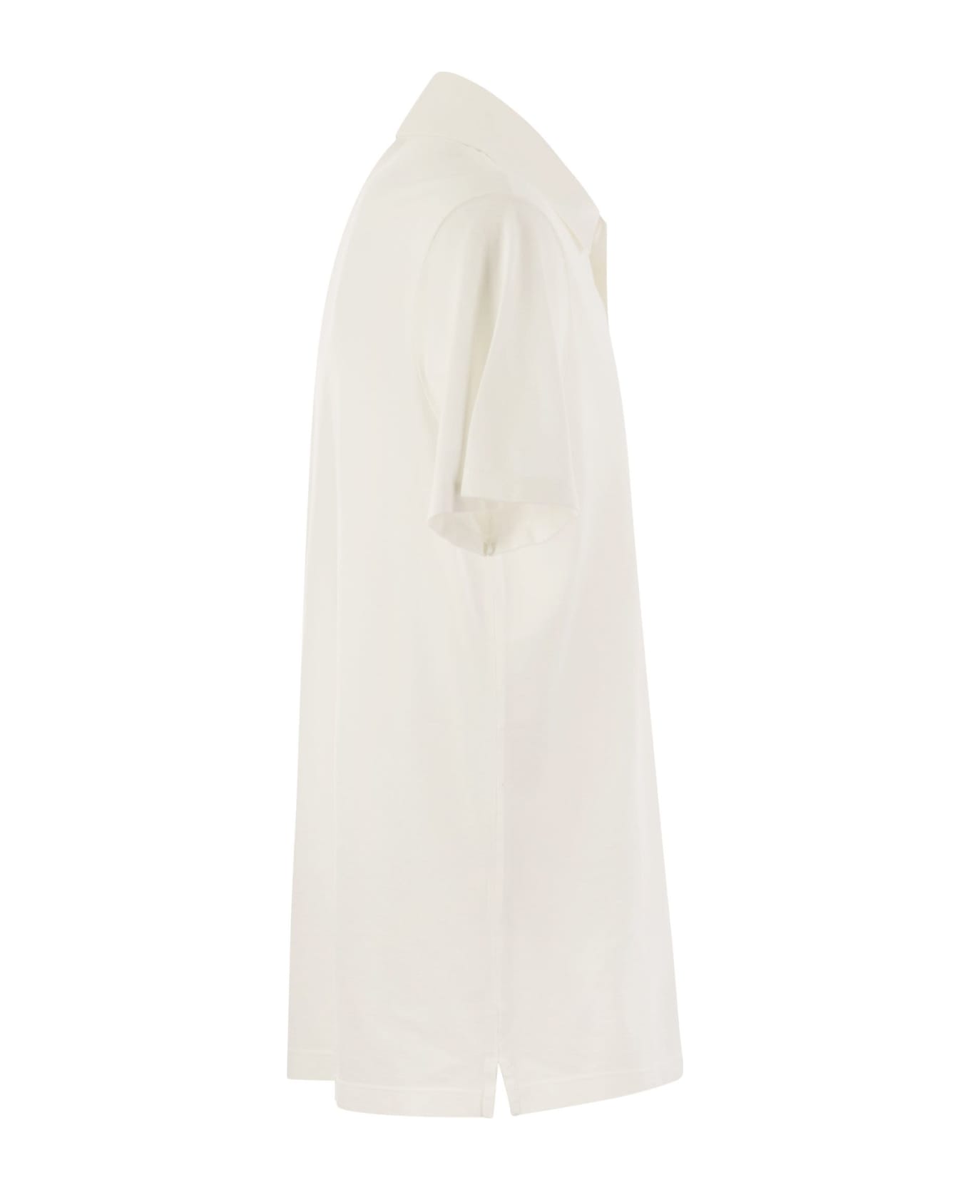 Paul&Shark Garment-dyed Pique Cotton Polo Shirt - White