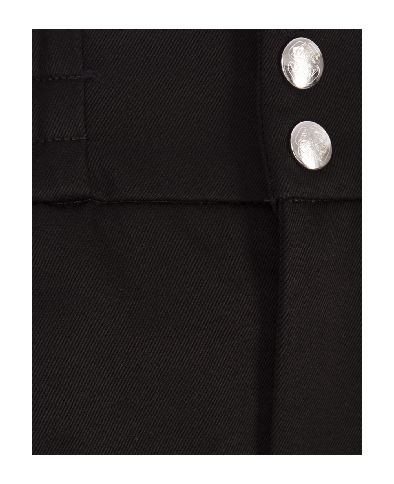 Alexander McQueen Black Cargo Pants With Press Button - Black