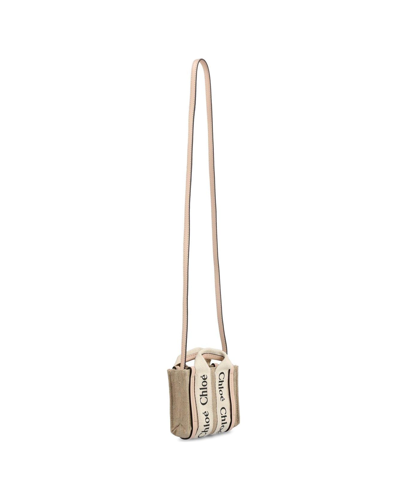 Chloé Woody Micro Tote Bag - Cement Pink