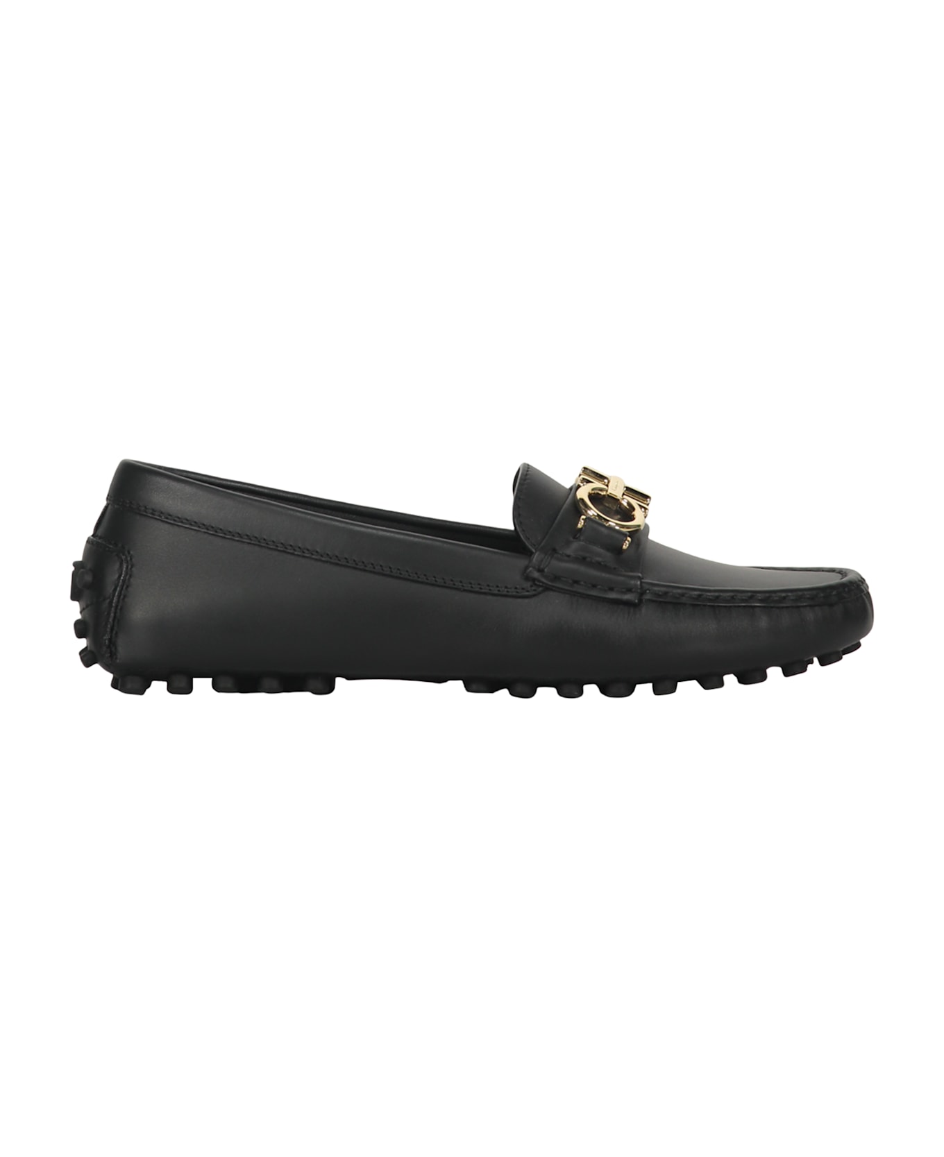 Ferragamo Leather Loafers - black