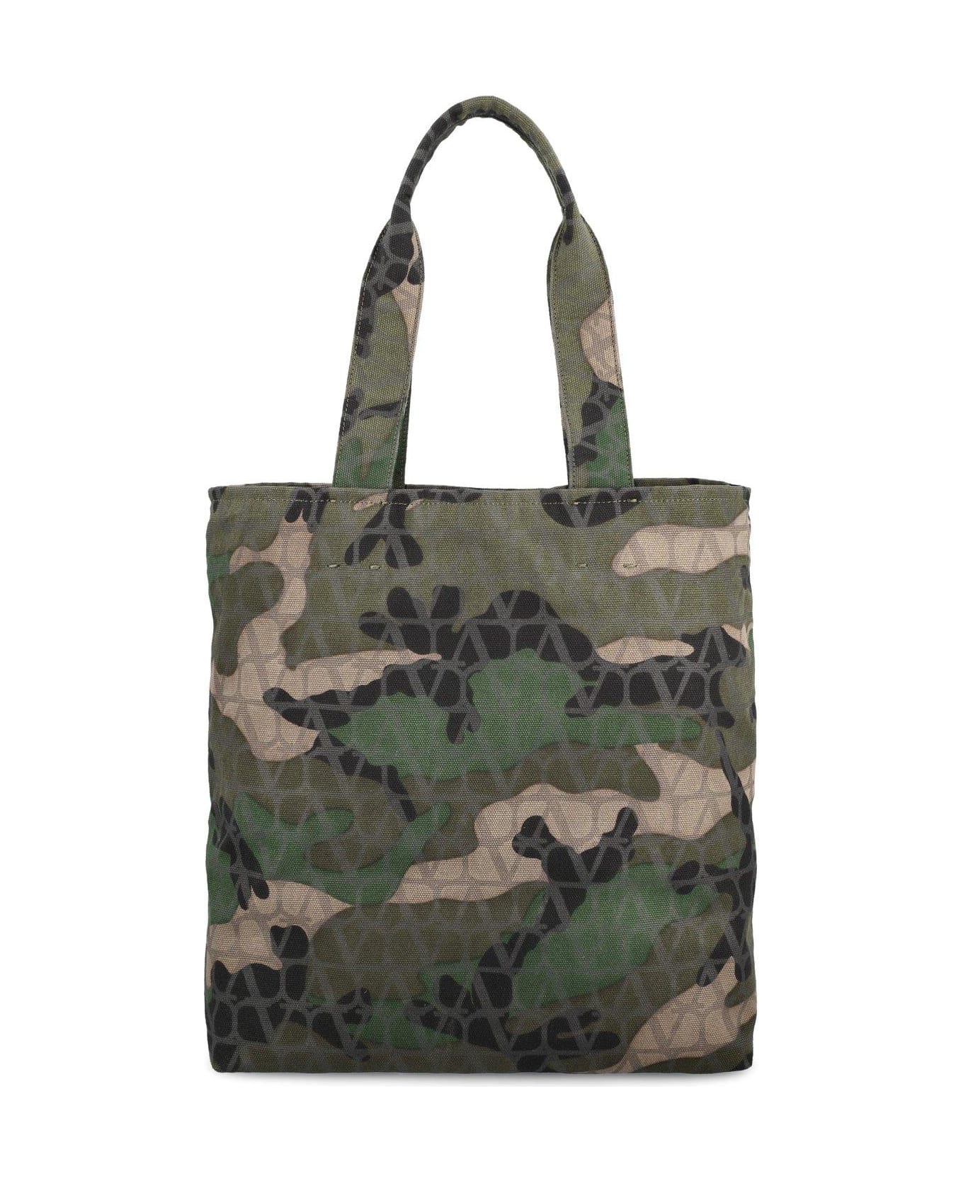 Valentino Garavani Camouflage-patterned Top Handle Bag - Green