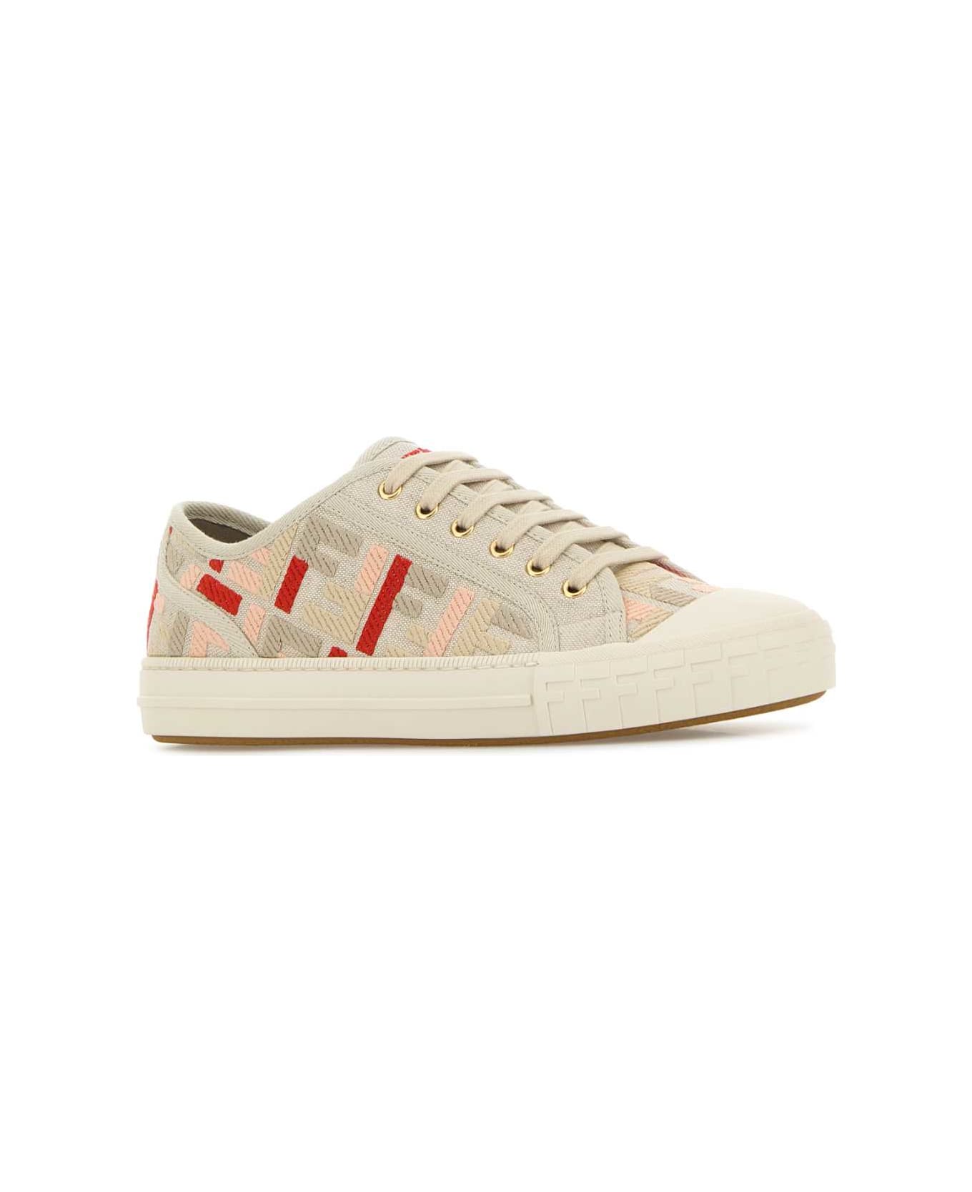 Fendi Embroidered Canvas Domino Sneakers - GREZ ROS.ROSA.BE.TOR