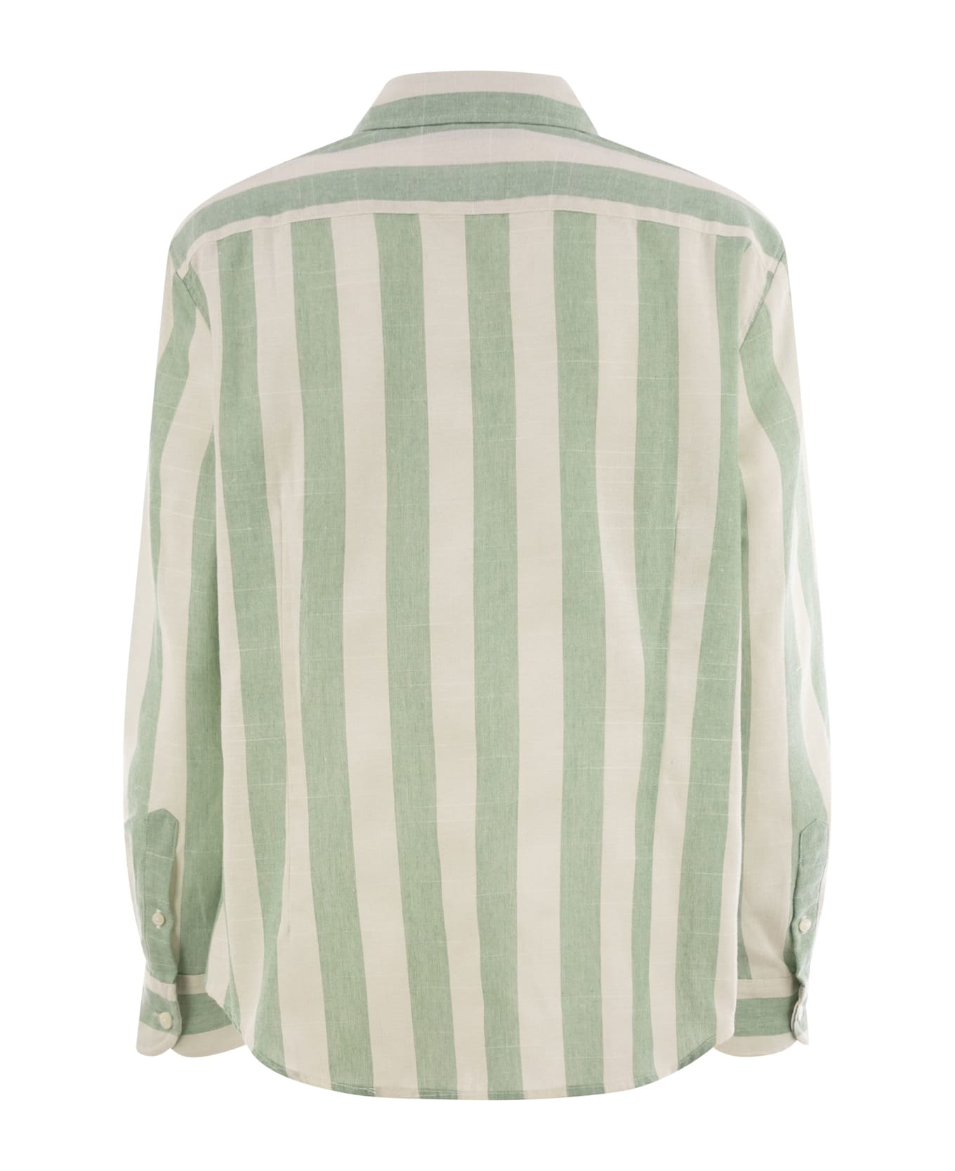 MC2 Saint Barth Meredith - Patterned Cotton Blend Shirt - White/green