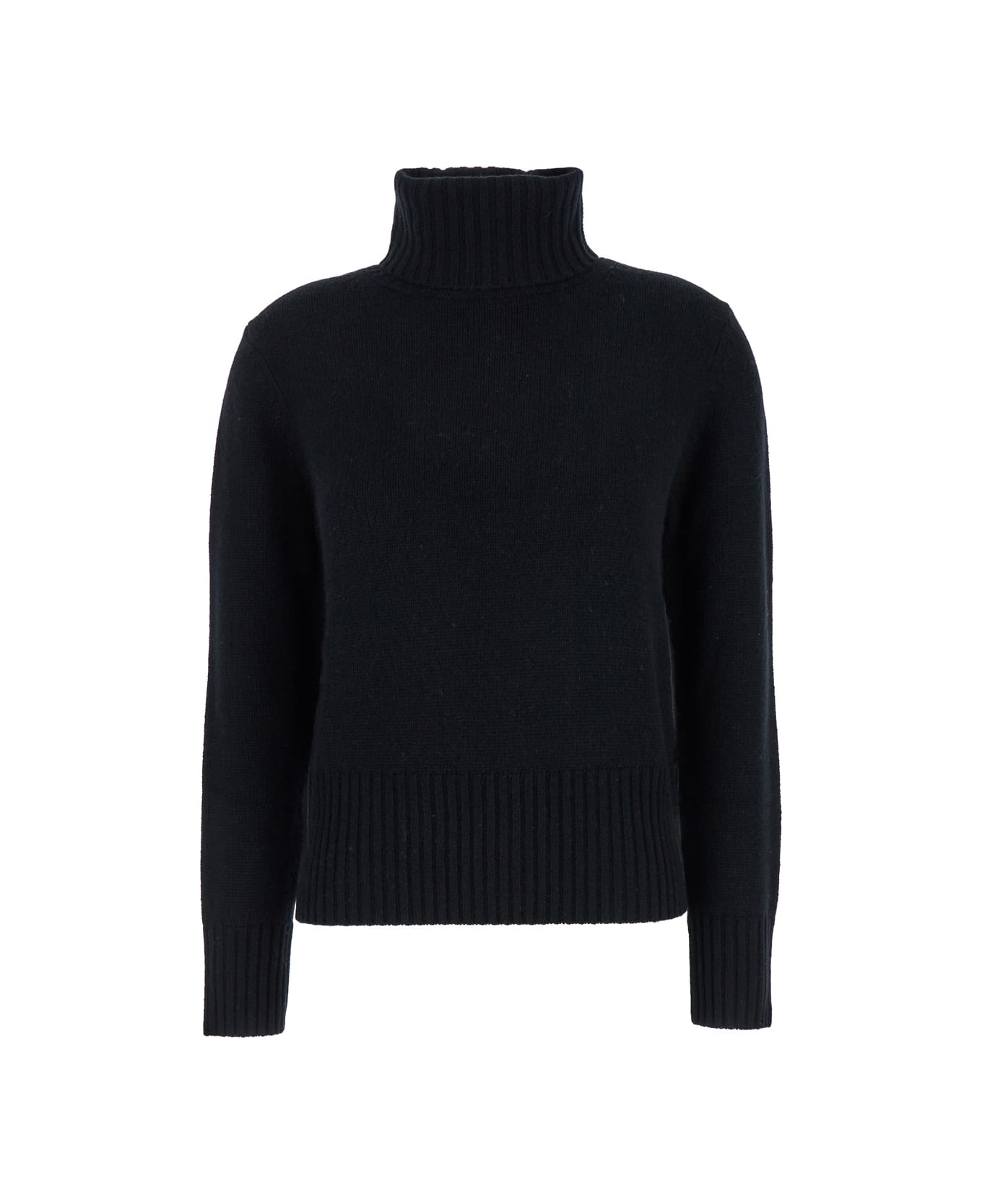 Allude Black High Neck Sweater In Wool And Cashmere Woman - Black