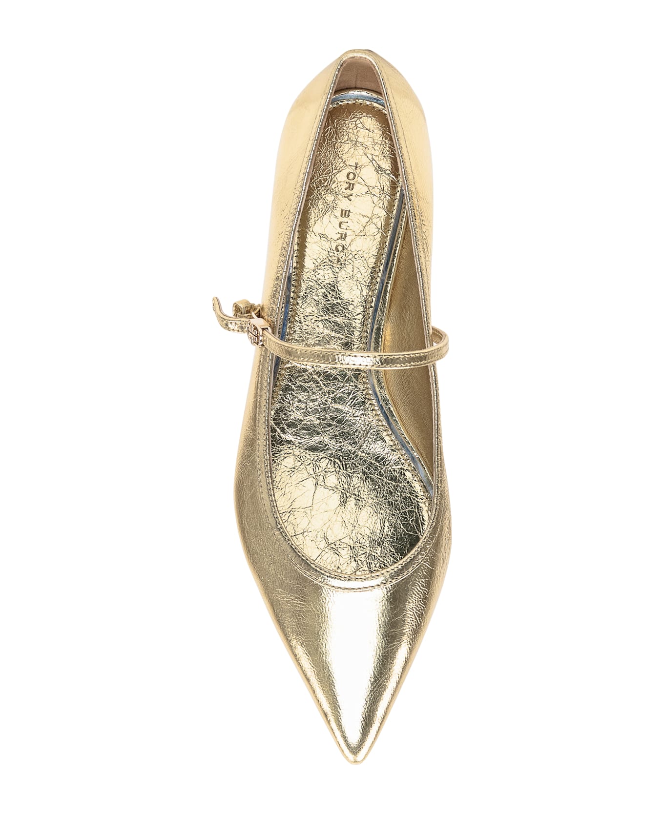 Tory Burch Double T Buckel Mary Jane Ballerinas - GOLD RUSH