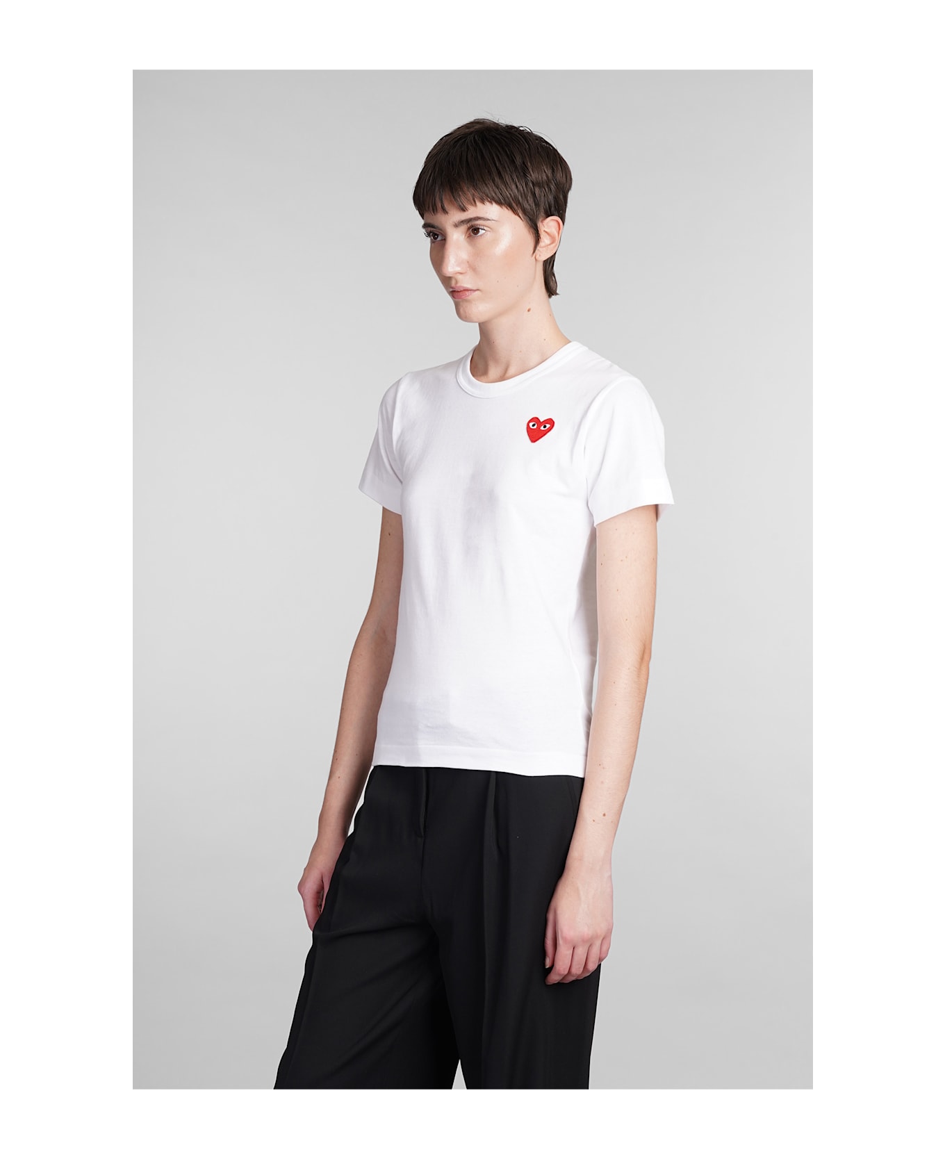 Comme des Garçons Play T-shirt In White Cotton - WHITE