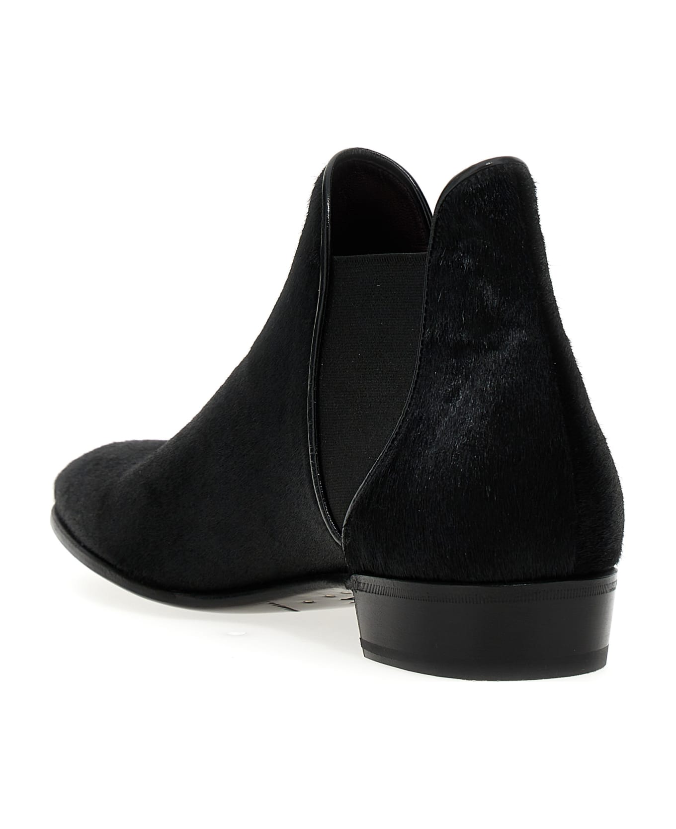 Lidfort Calf Hair Ankle Boots - Black   ブーツ