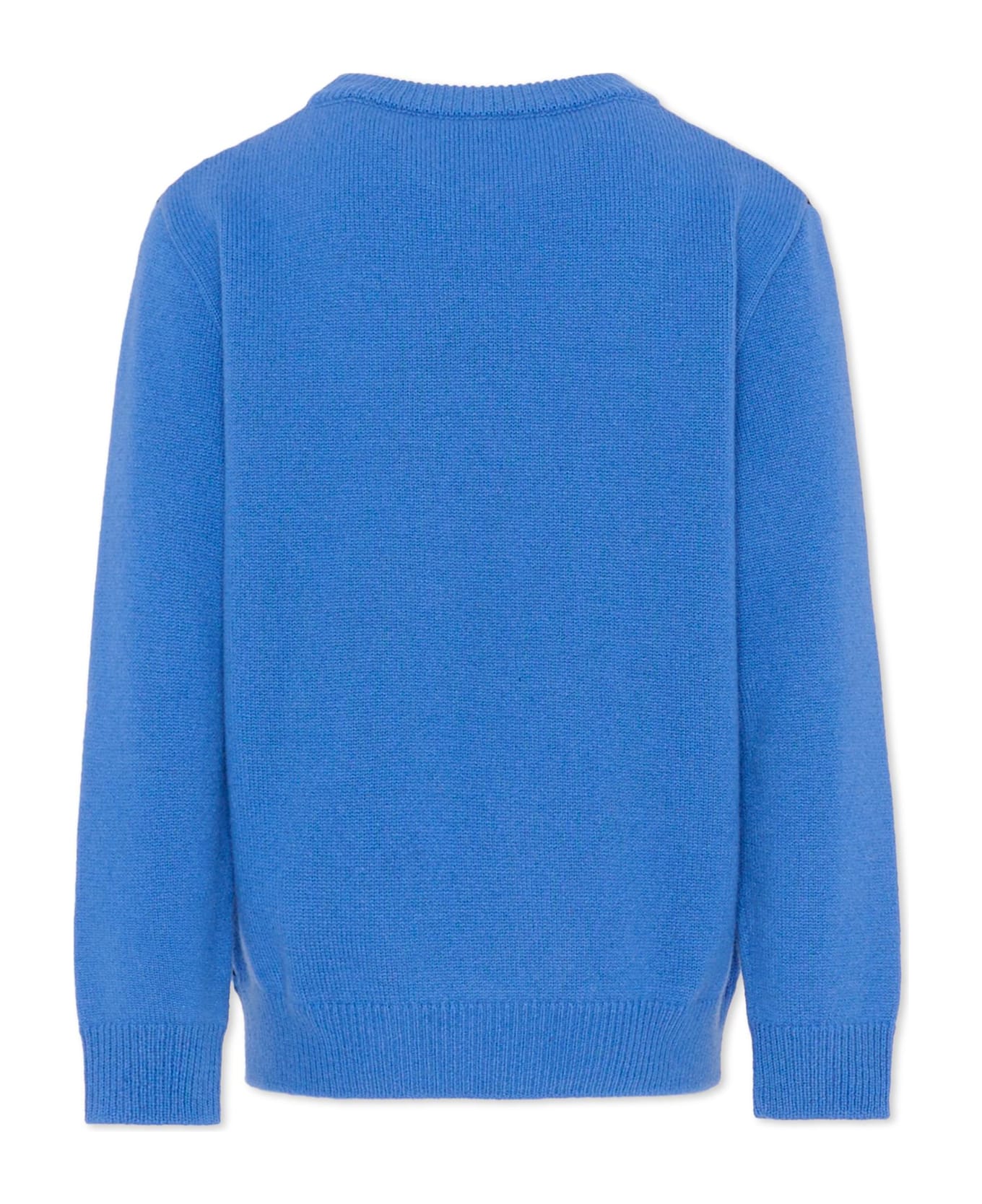 Fay Blue Sweater For Boy With Logo - Blue