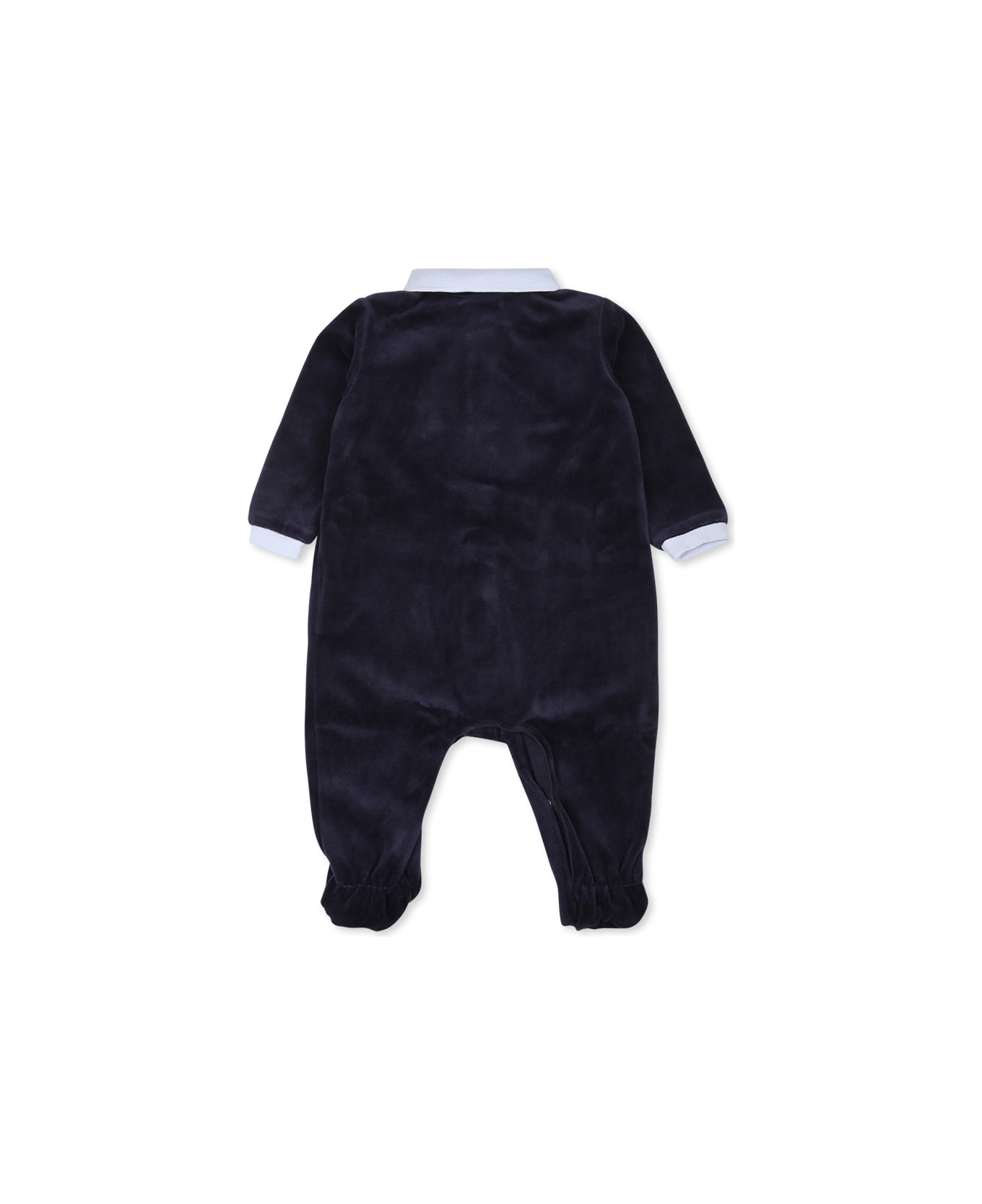 Hugo Boss Blue Babygrow For Baby Boy With Logo - Blue