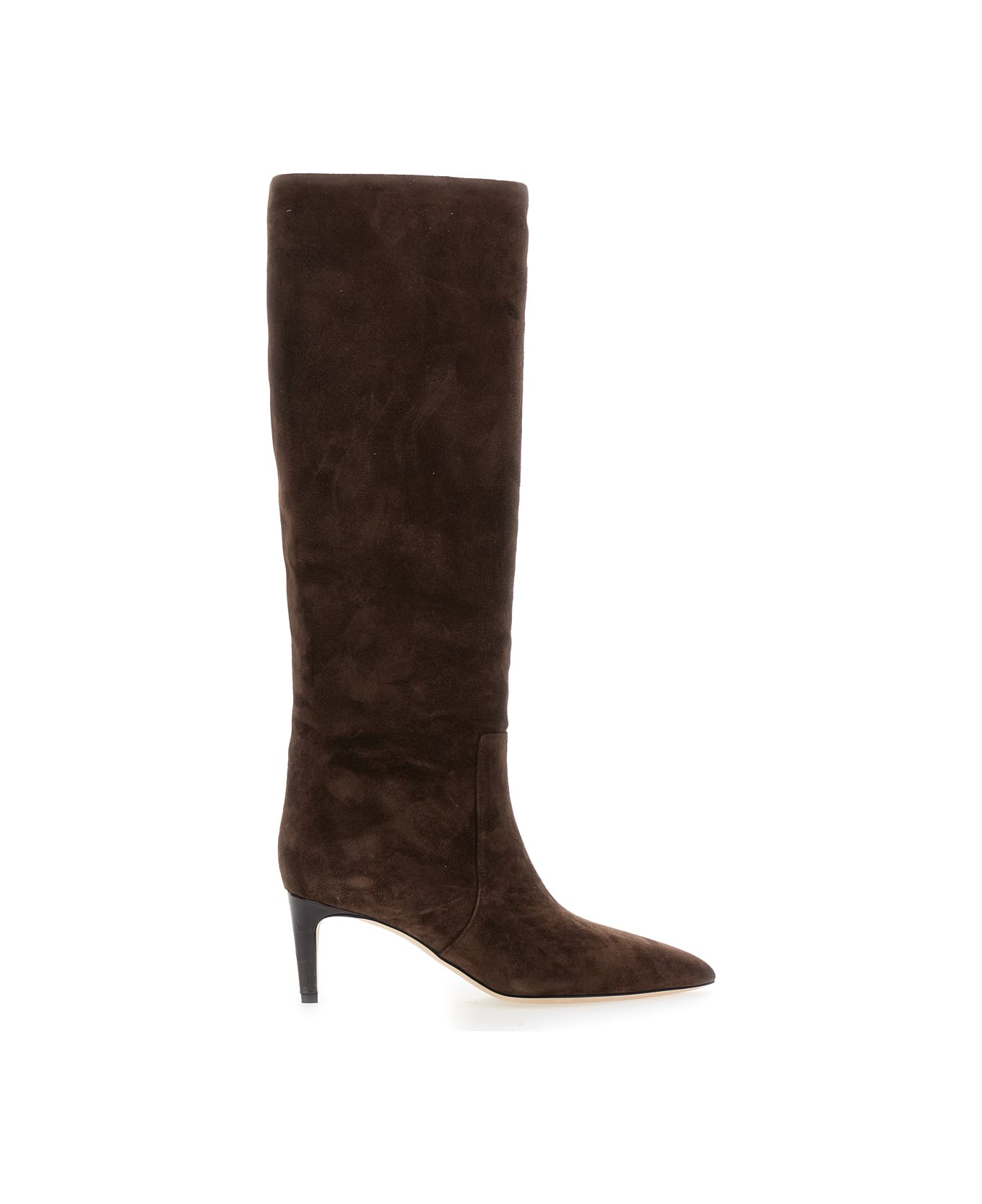 Paris Texas Brown Boots With Pointed Toe And Stiletto Heel In Suede Woman - Brown