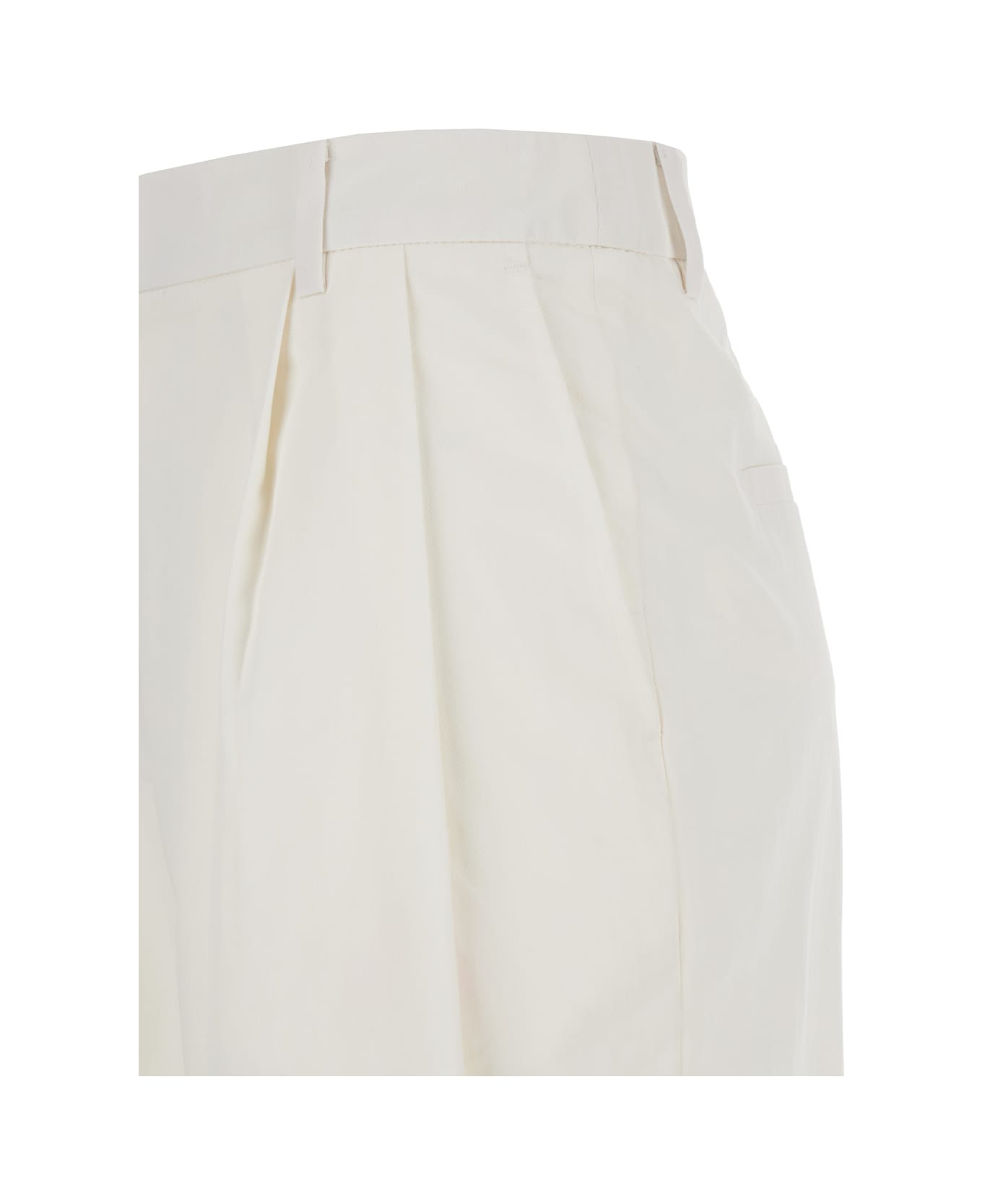 Dunst White Wide Pants In Cotton Blend Woman - White