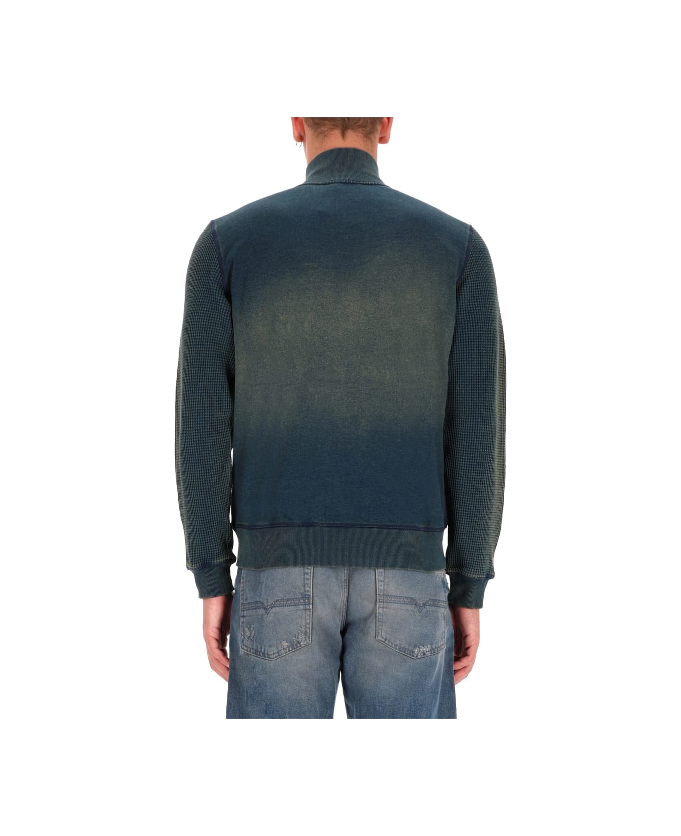 Diesel Zip Sweatshirt. - BLUE