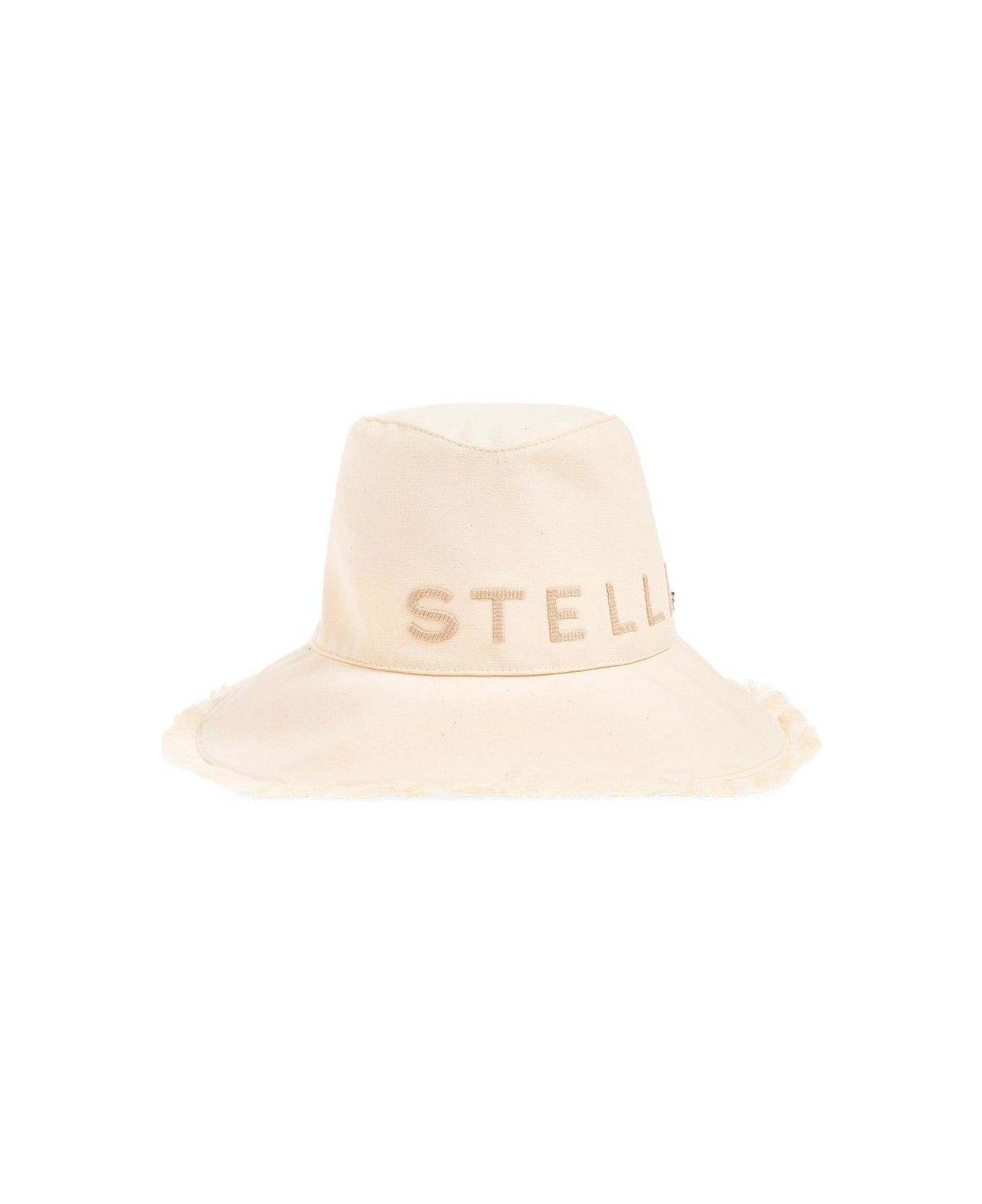 Stella McCartney Logo Embroidered Bucket Hat - IVORY