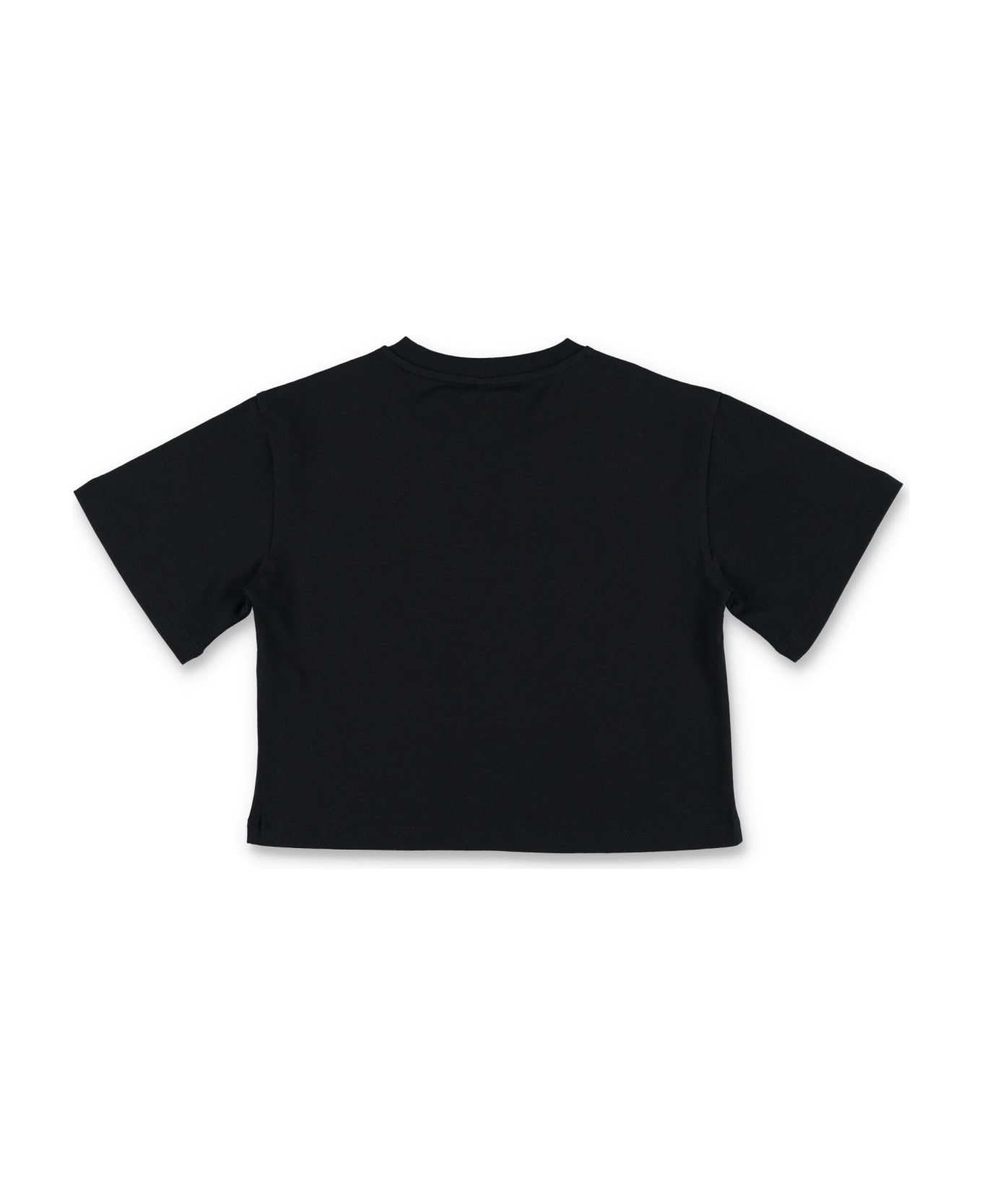 Stella McCartney Kids Cropped Logo Waves T-shirt - BLACK