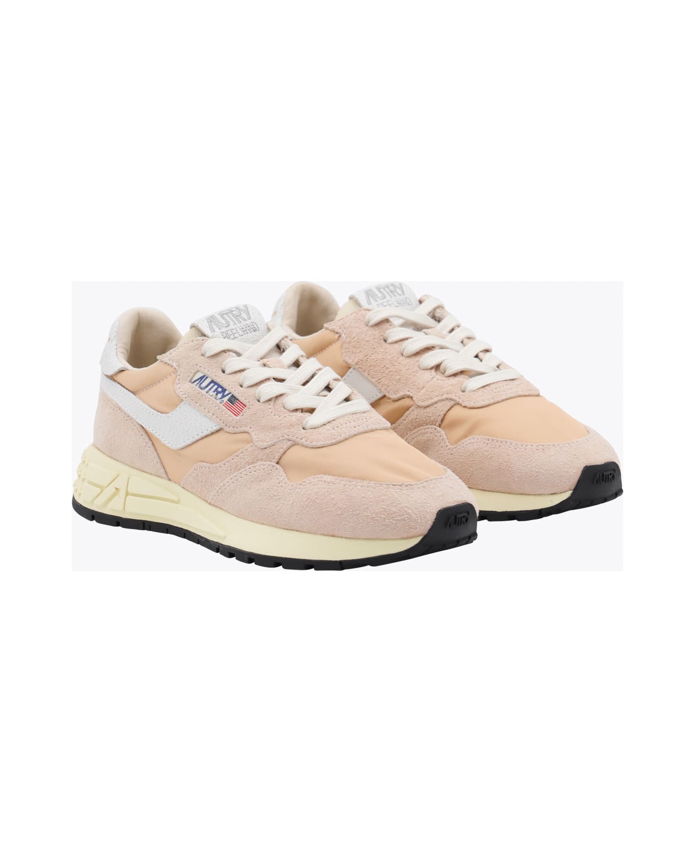 Autry Beige Leather Reelwind Sneakers - Nylon Hazel