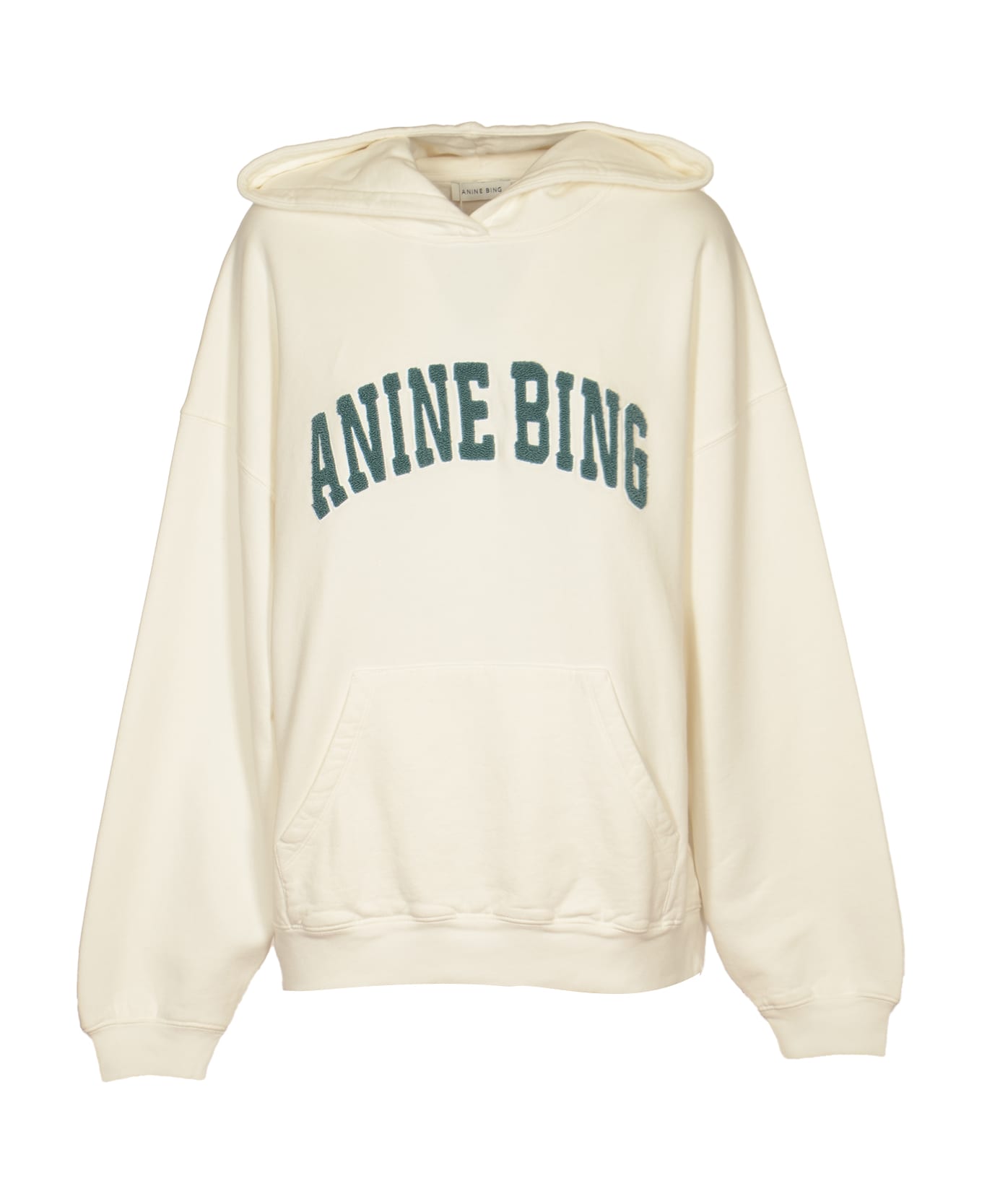 Anine Bing Logo Print Hoodie - WHITE