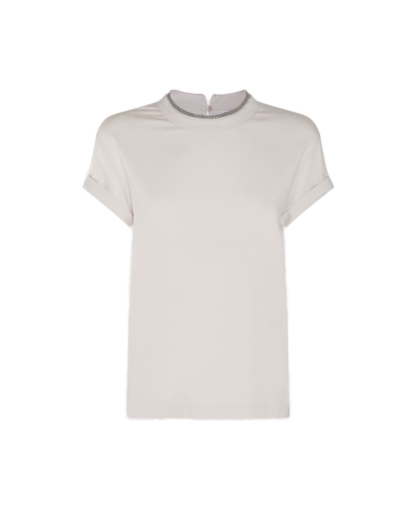 Brunello Cucinelli Embellished Crewneck T-shirt - WHITE Tシャツ