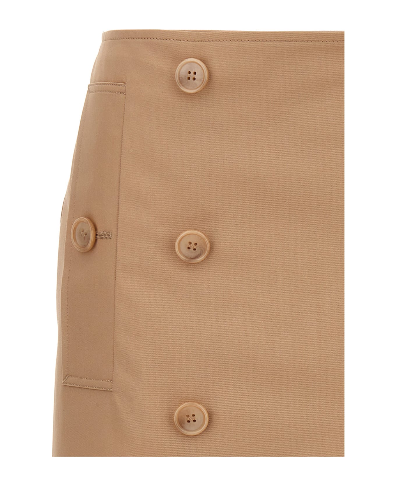 Burberry Button Cotton Skirt - Beige