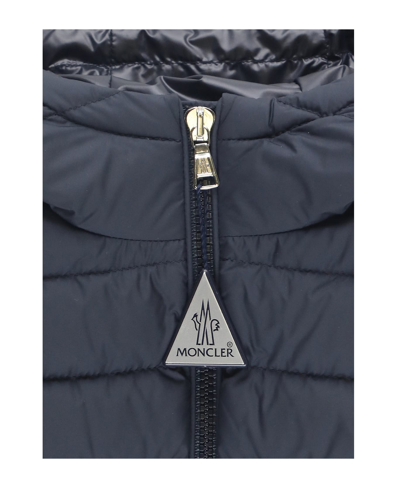 Moncler Padded Jacket With Logo - Blue