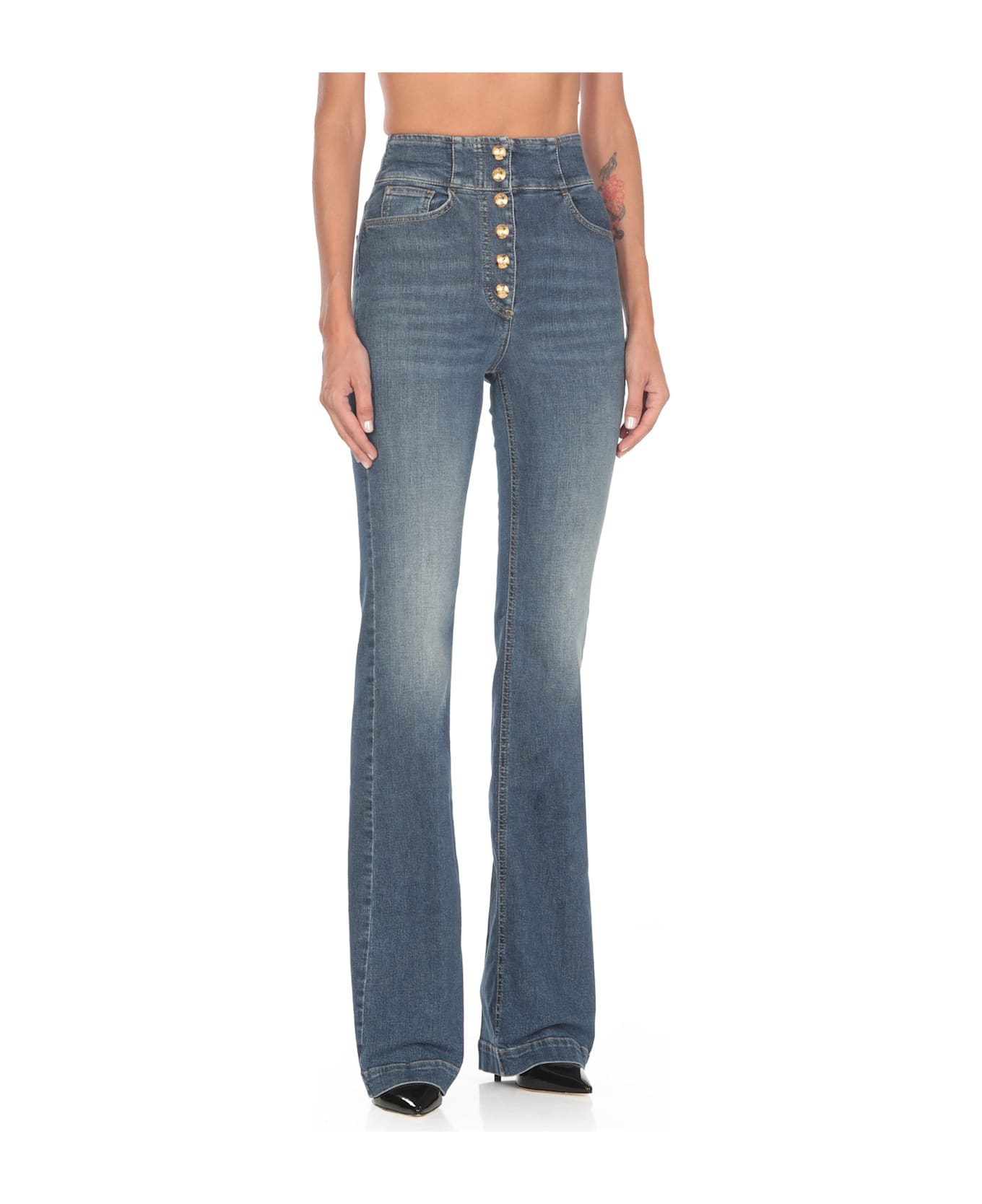 Elisabetta Franchi Bell-bottom Stretch Jeans