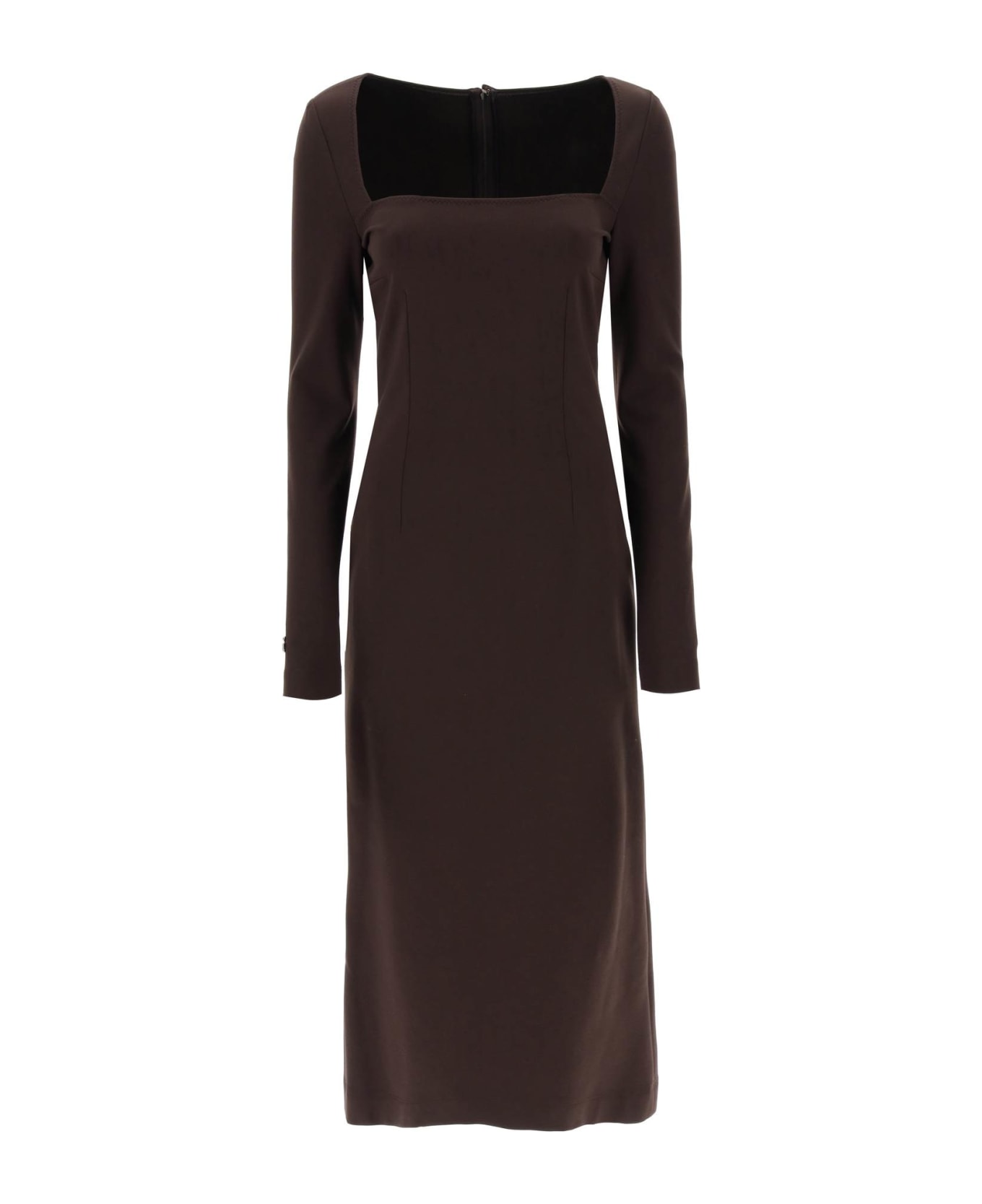Dolce & Gabbana Jersey Sheath Dress - Brown