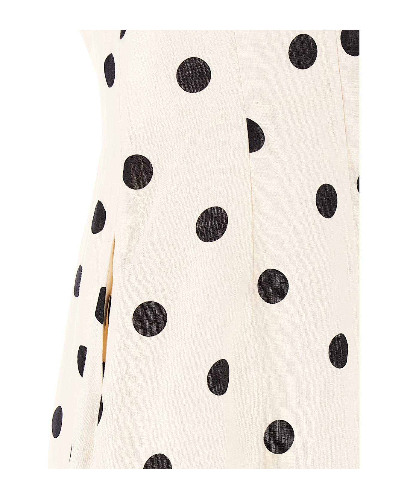 Zimmermann Crush Midi Dress - Cream/black Dot