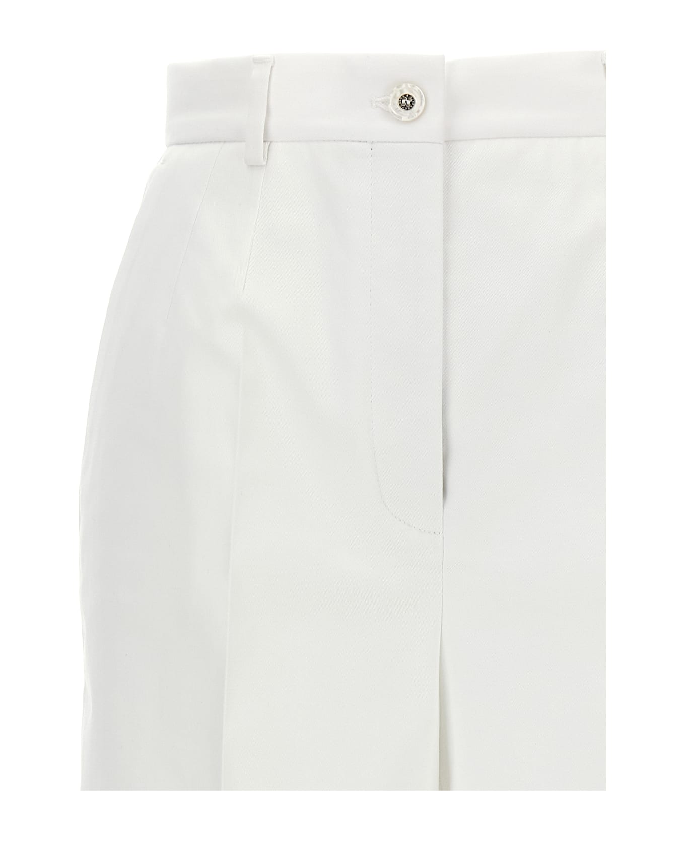 Dolce 
Gabbana High Waist Cotton Pants - White