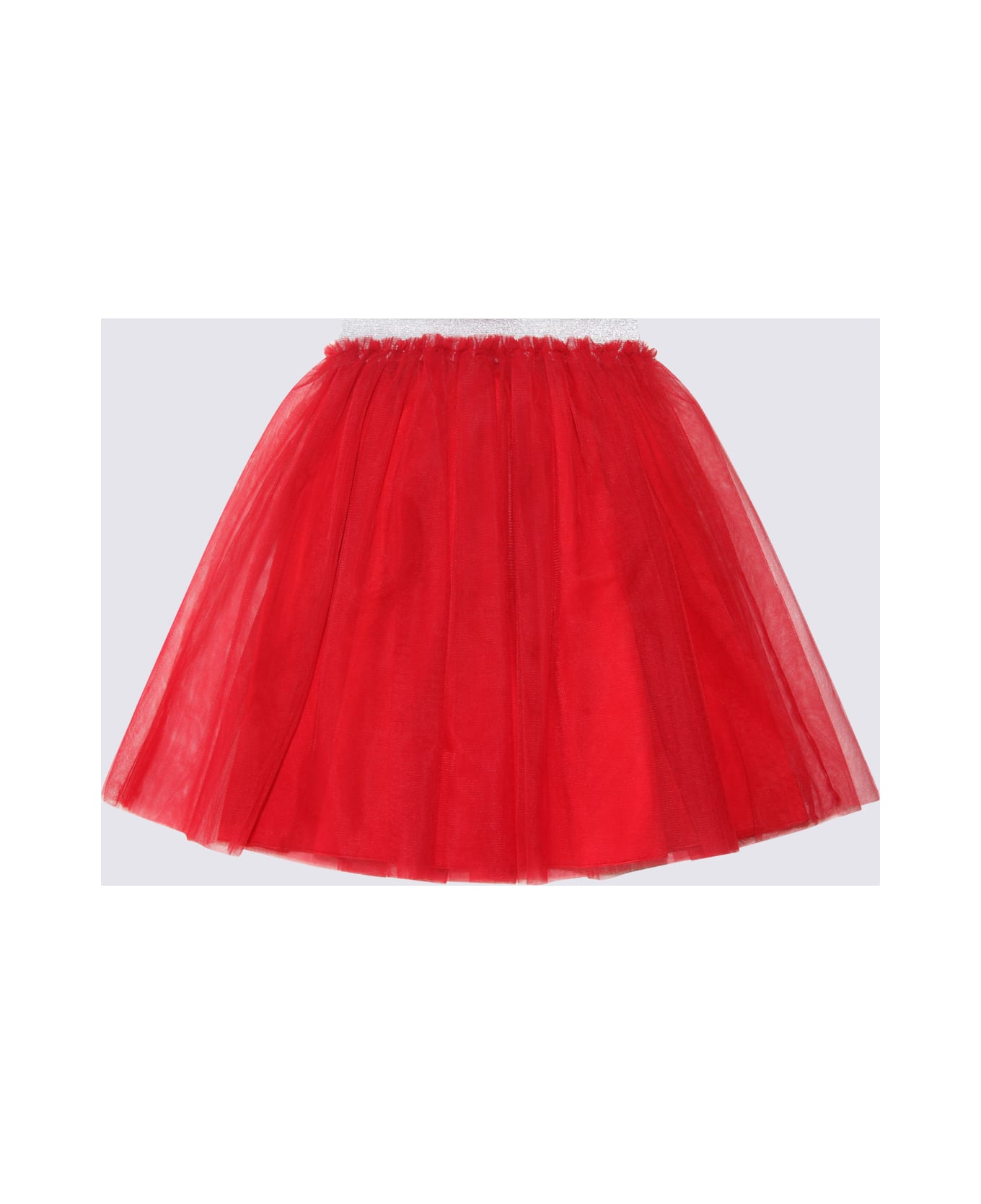 Il Gufo Red Tulle Pleated Skirt - Red