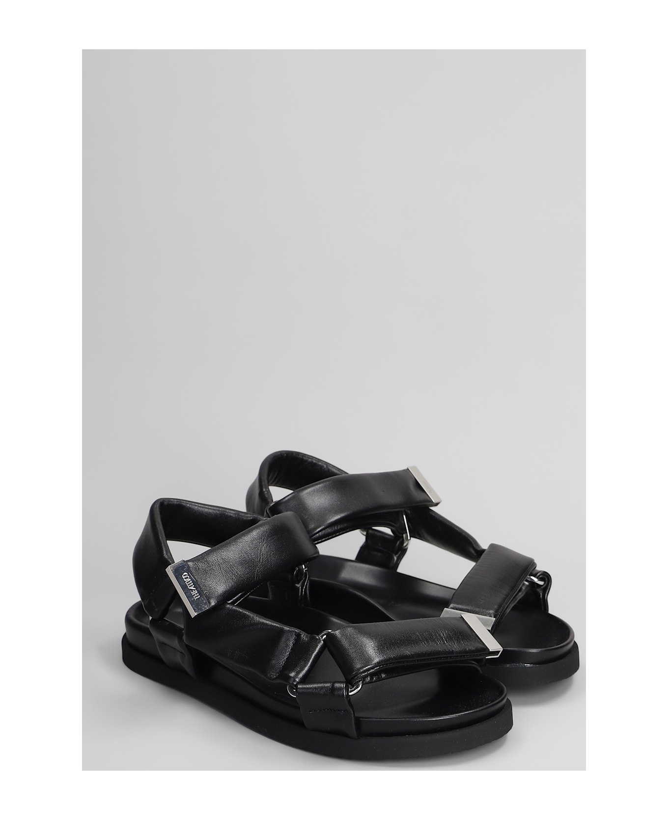 The Attico Salinas Flats In Black Leather - black