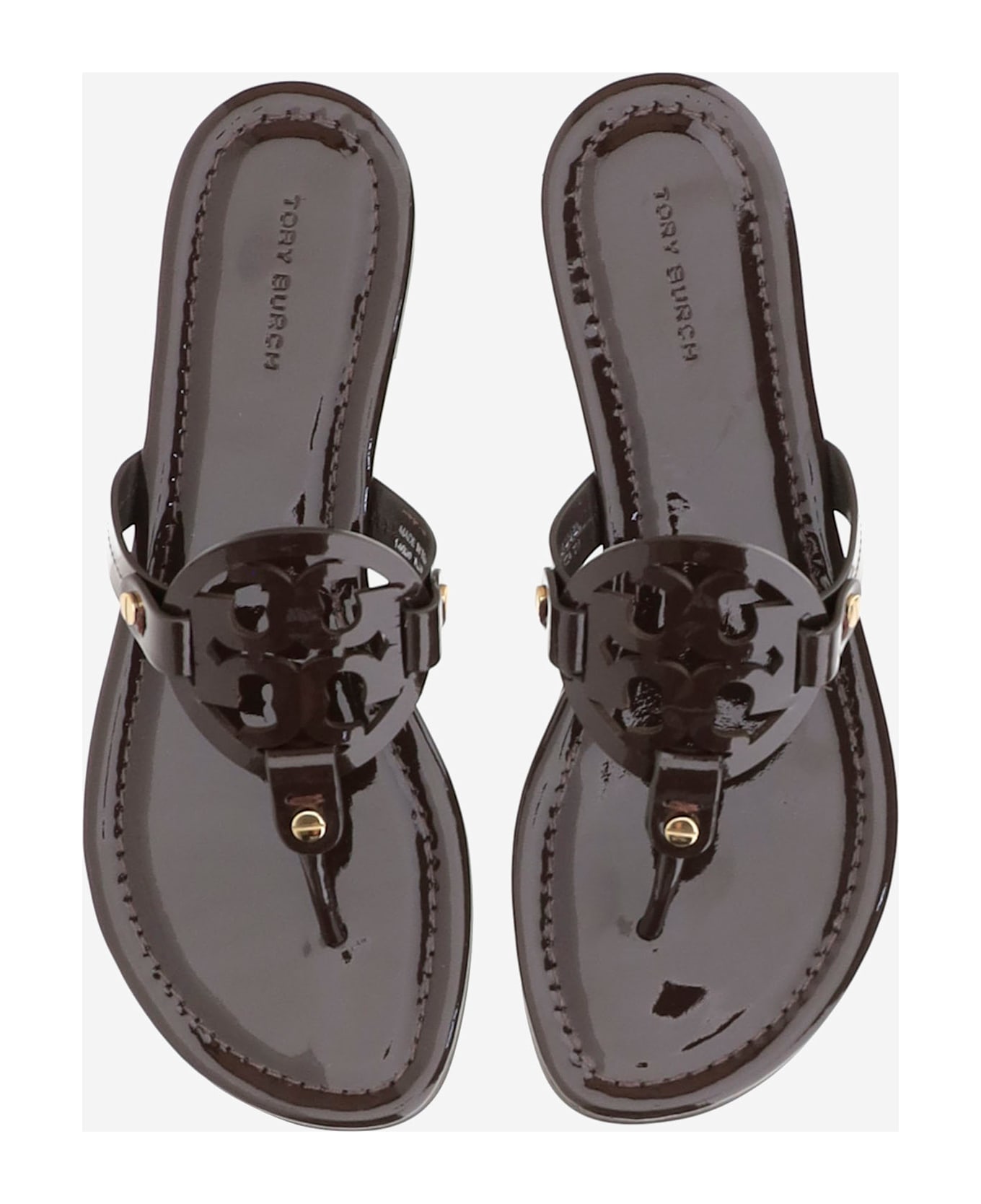 Tory Burch Leather Slip-on Sandals - Brown