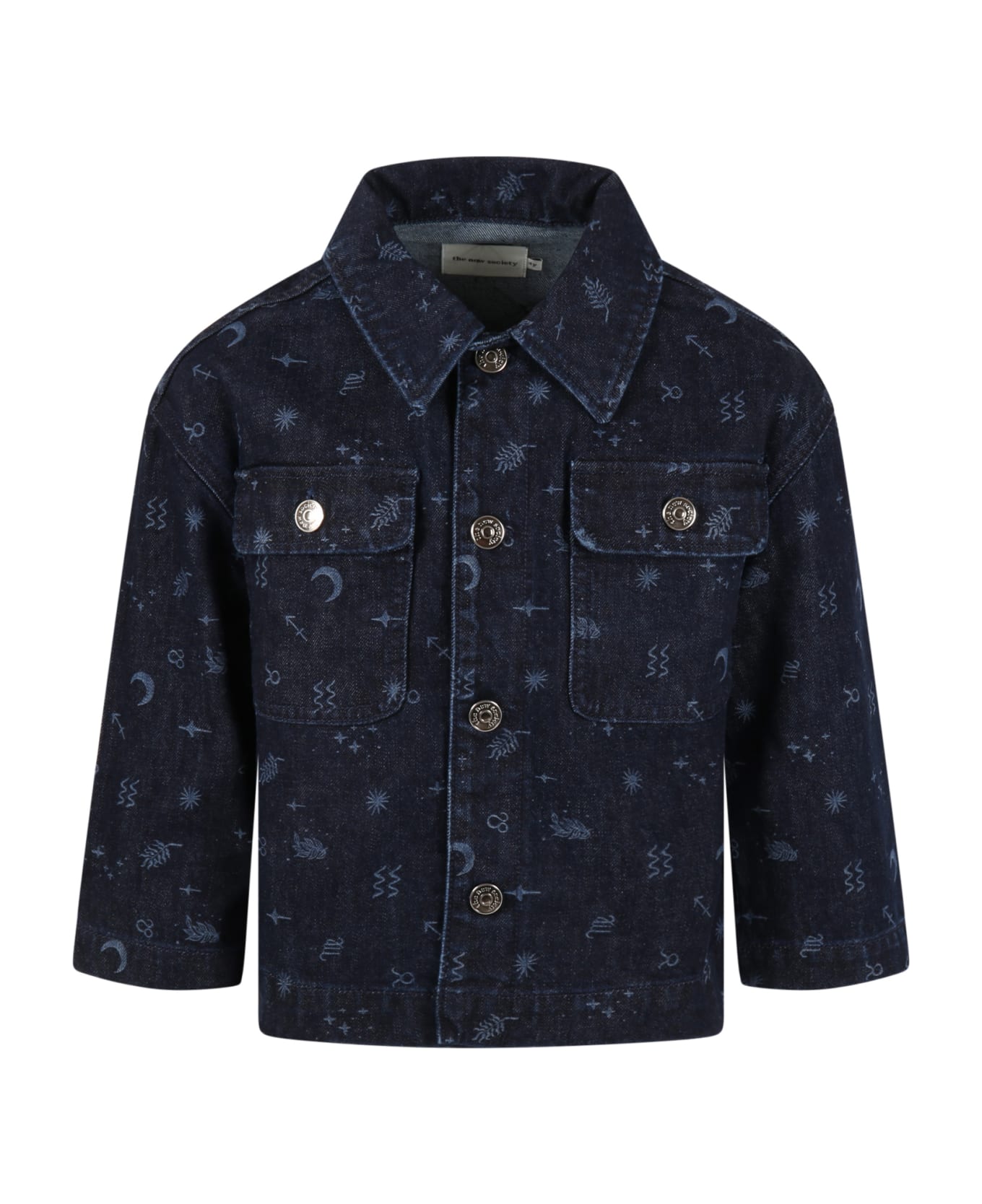 The New Society Blue "cosmos" Shirt For Kids With Zodiac Symbols - Blue