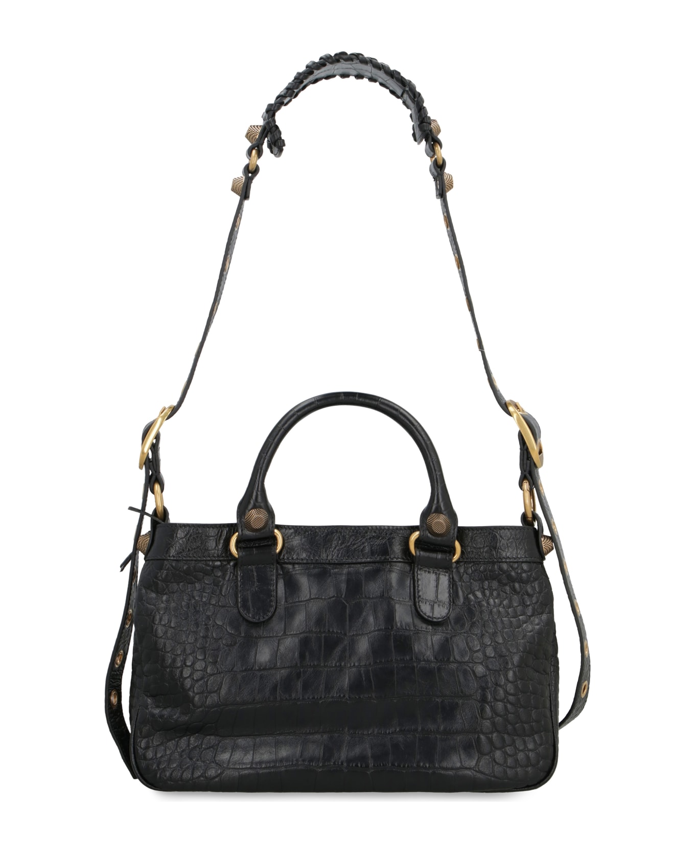 Balenciaga Neo Cagole Leather Tote Bag - Black