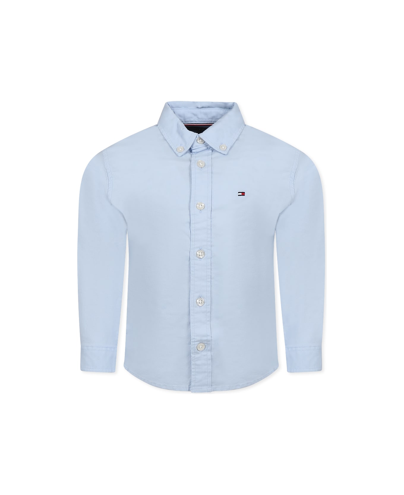 Tommy Hilfiger Light Blue Shirt For Boy With Flag - Light Blue