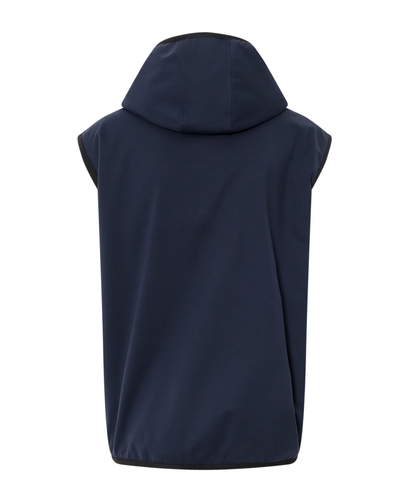 Dolce & Gabbana Sleeveless Jacket With Hood - Blue