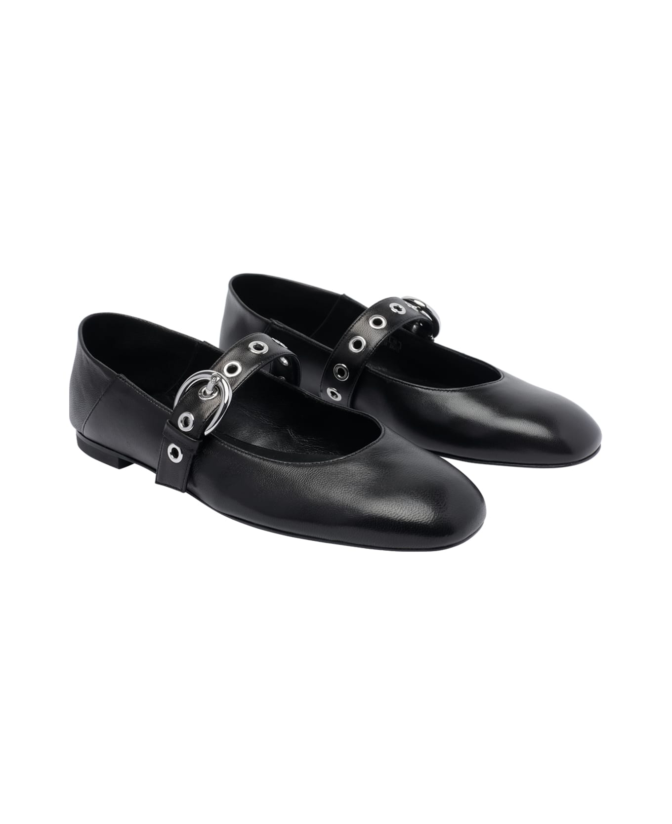 Stuart Weitzman Supermoto Mary Jane Ballets - Black