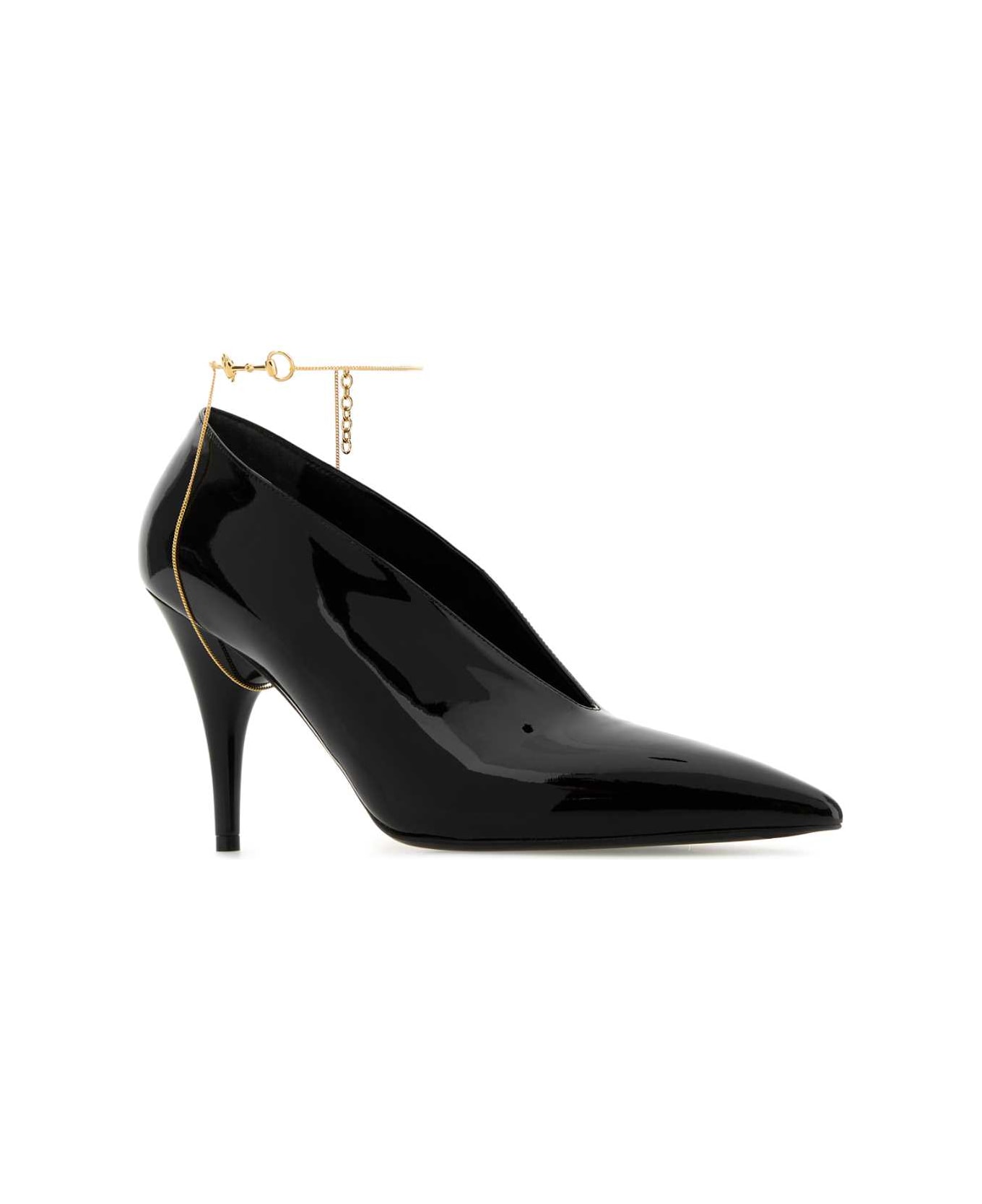 Gucci Black Leather Gucci 97 Pumps - NERO