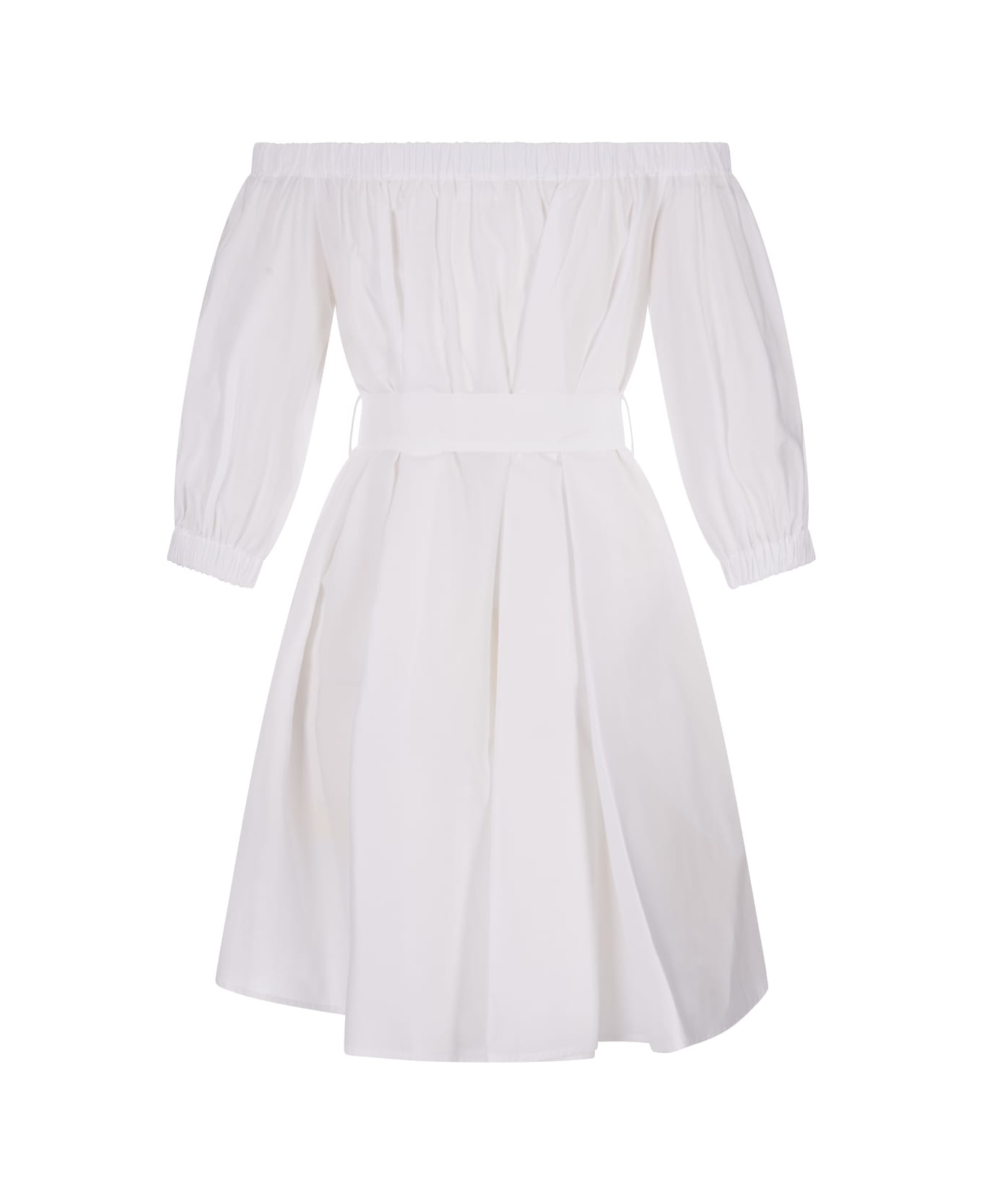Parosh White Mini Dress With Puff Sleeves - Bianco ワンピース＆ドレス
