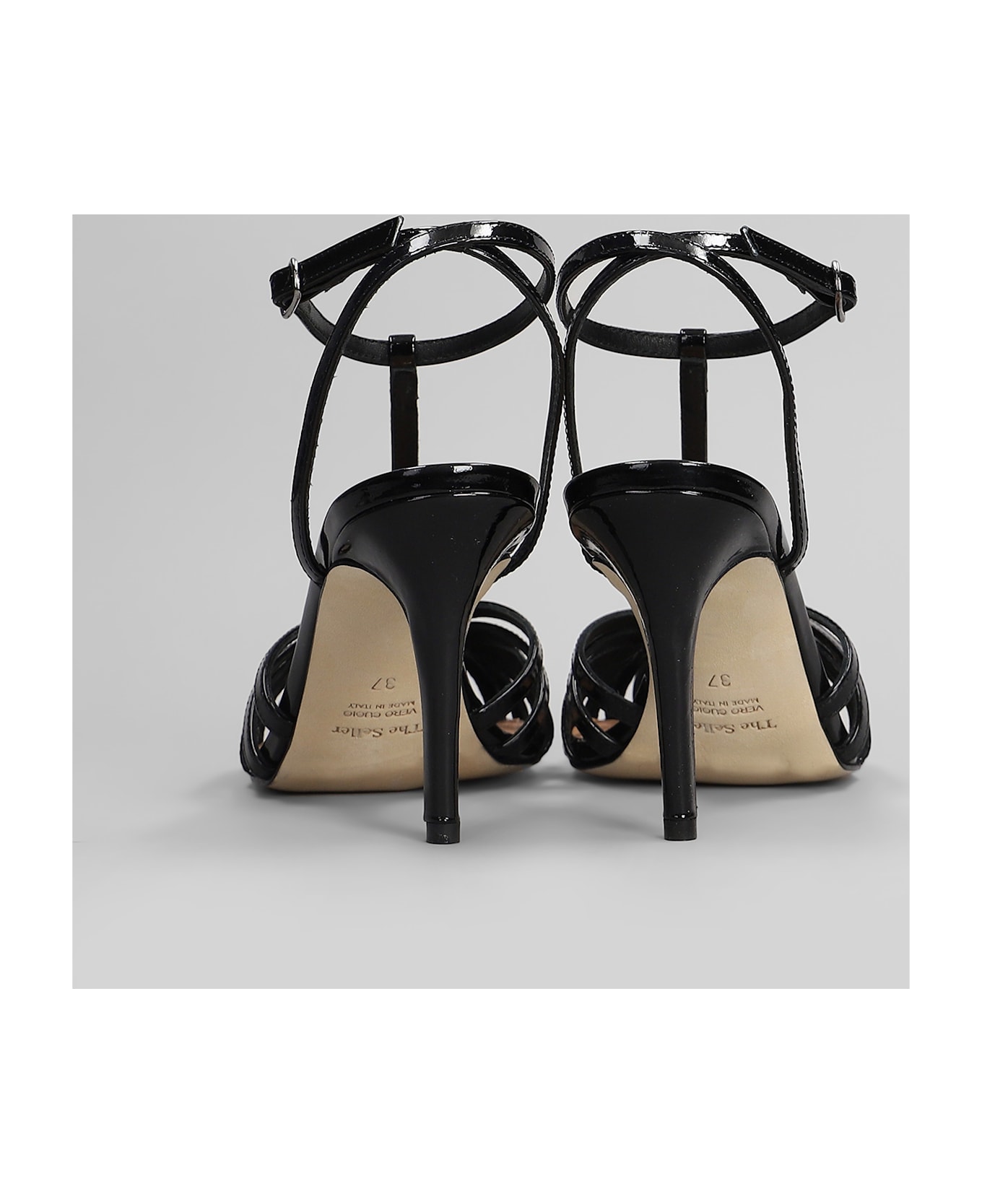 The Seller Sandals In Black Patent Leather - black