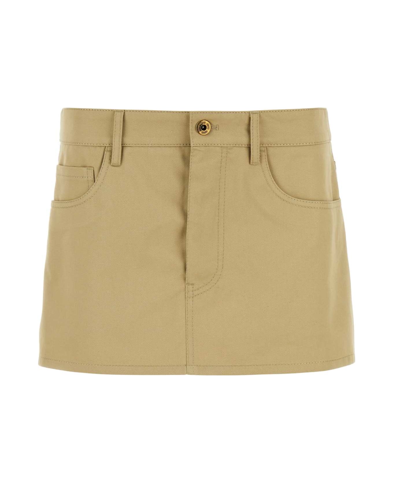 Miu Miu Camel Cotton Mini Skirt - CORDA