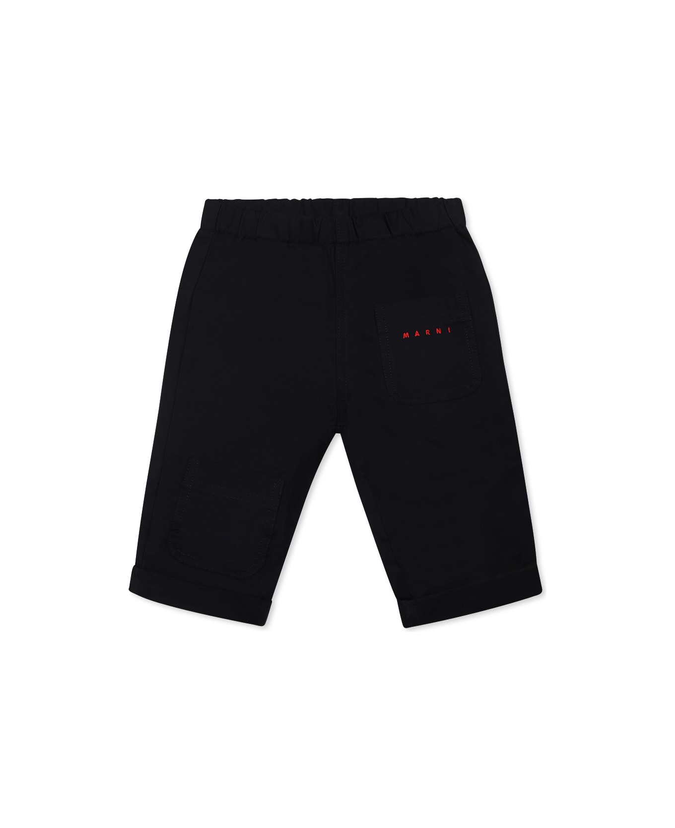 Marni Blue Trousers For Baby Boy With Logo - Blue